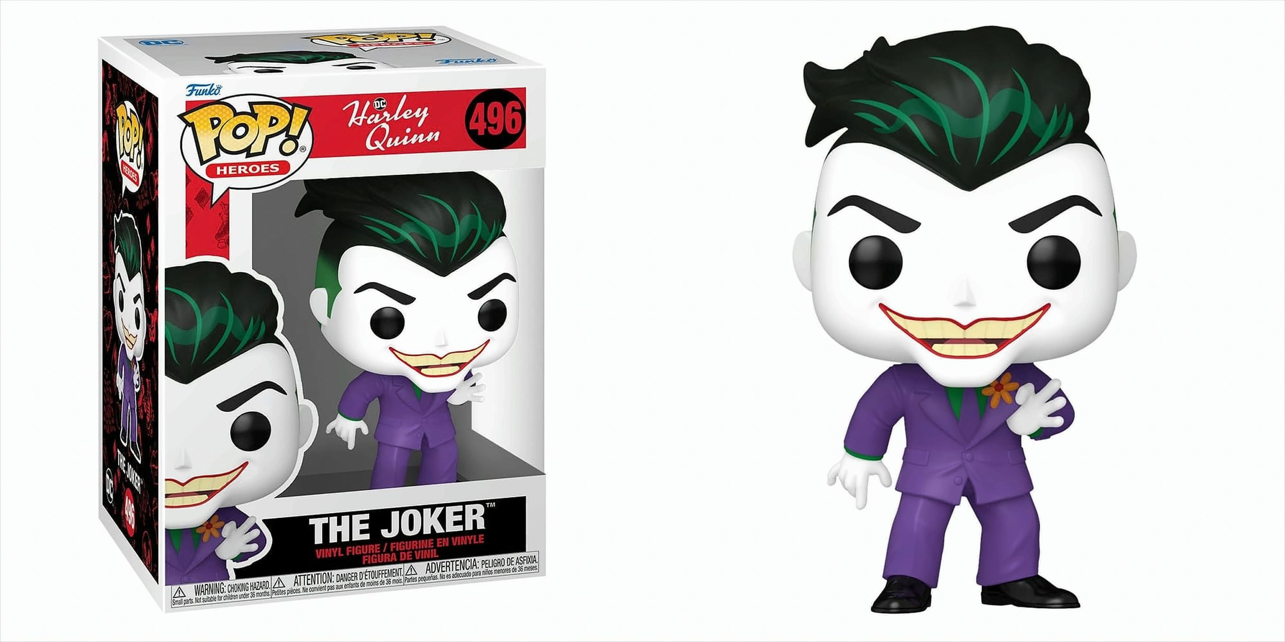 Eine Joker-Figur in einer Box und eine Figur des Jokers.