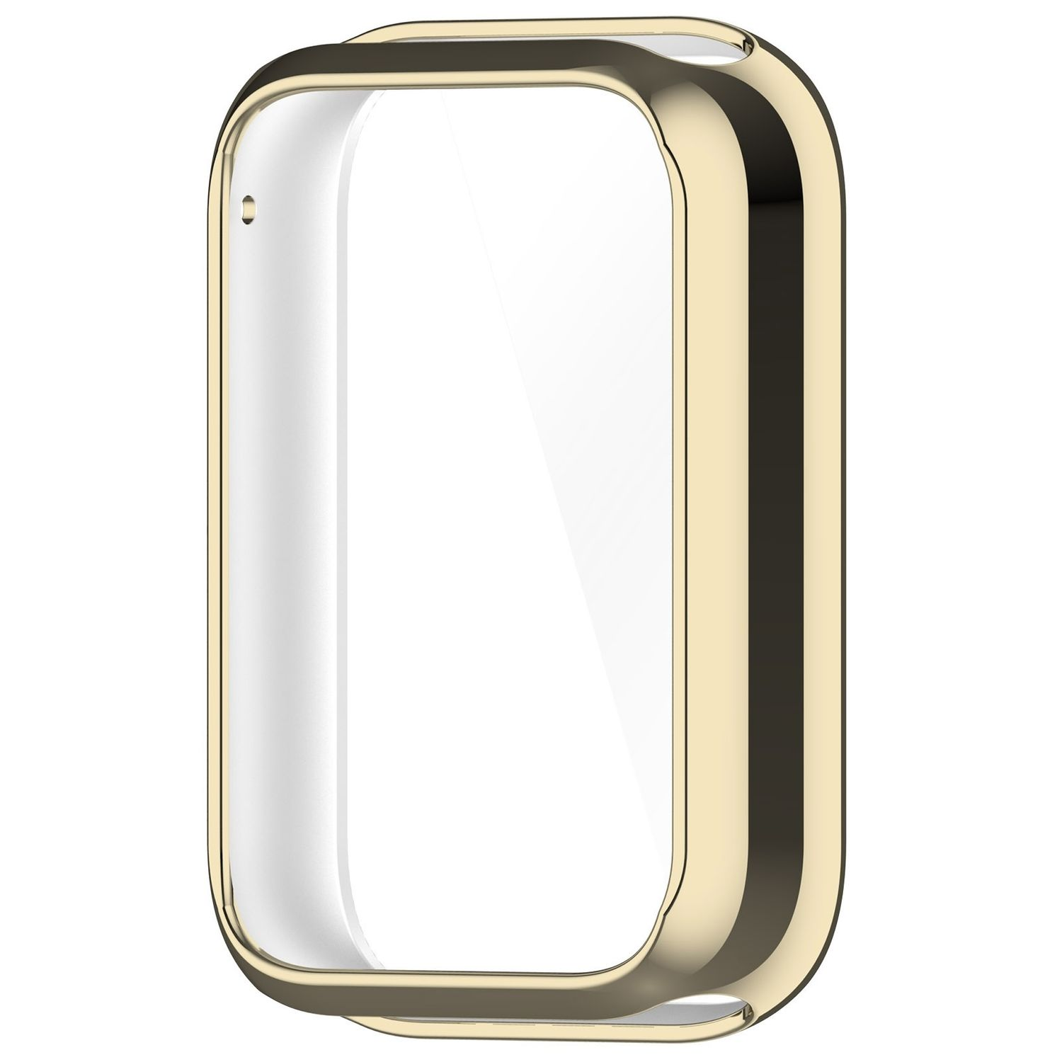 Goldener Rahmen für eine Uhr mit klarem Displayschutz. Der Rahmen ist goldfarben und glänzend.