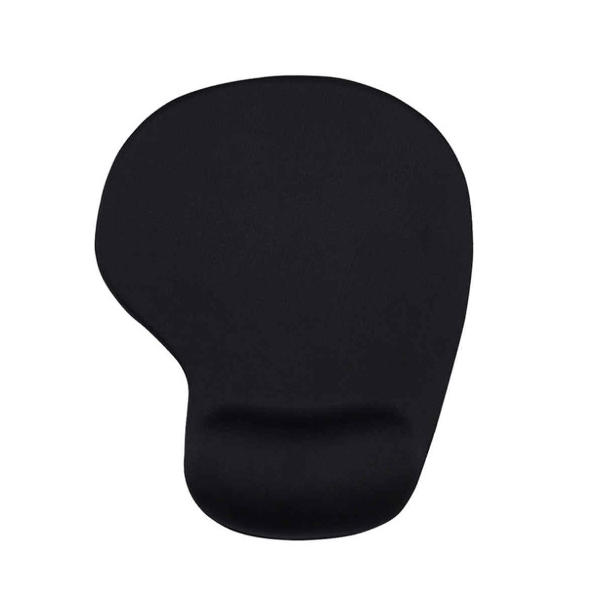 Schwarzes ergonomisches Mauspads mit Handgelenkauflage. Isoliert auf weißem Hintergrund.