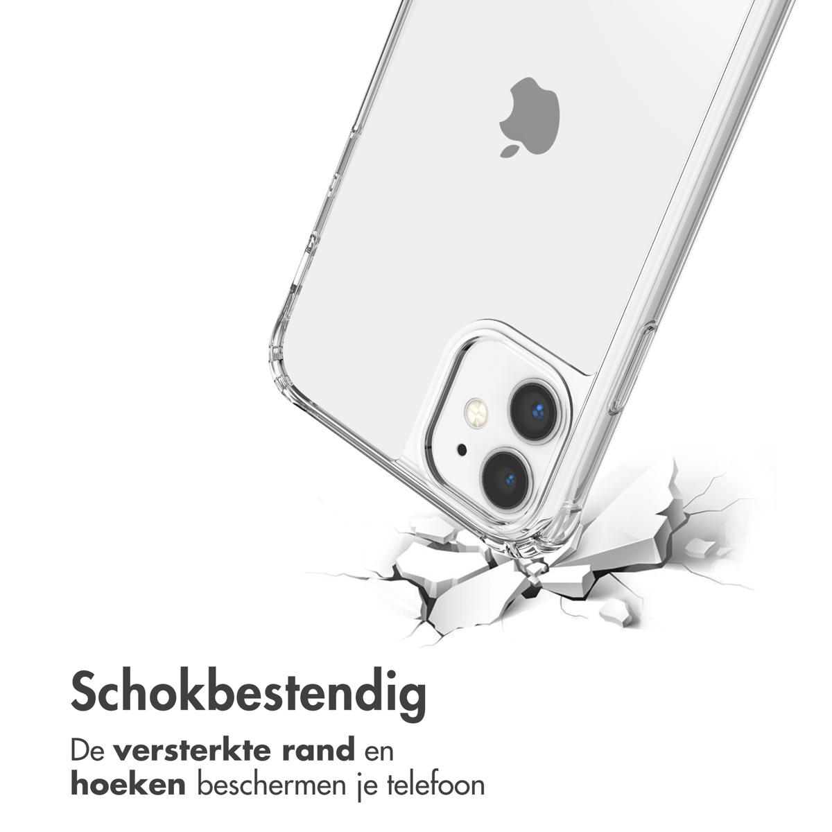 IMOSHION Backcover met koord + armband - Parels hartjes - Geschikt voor Apple iPhone 11 - Telefoonhoesje voor Apple iPhone 11 Transparant