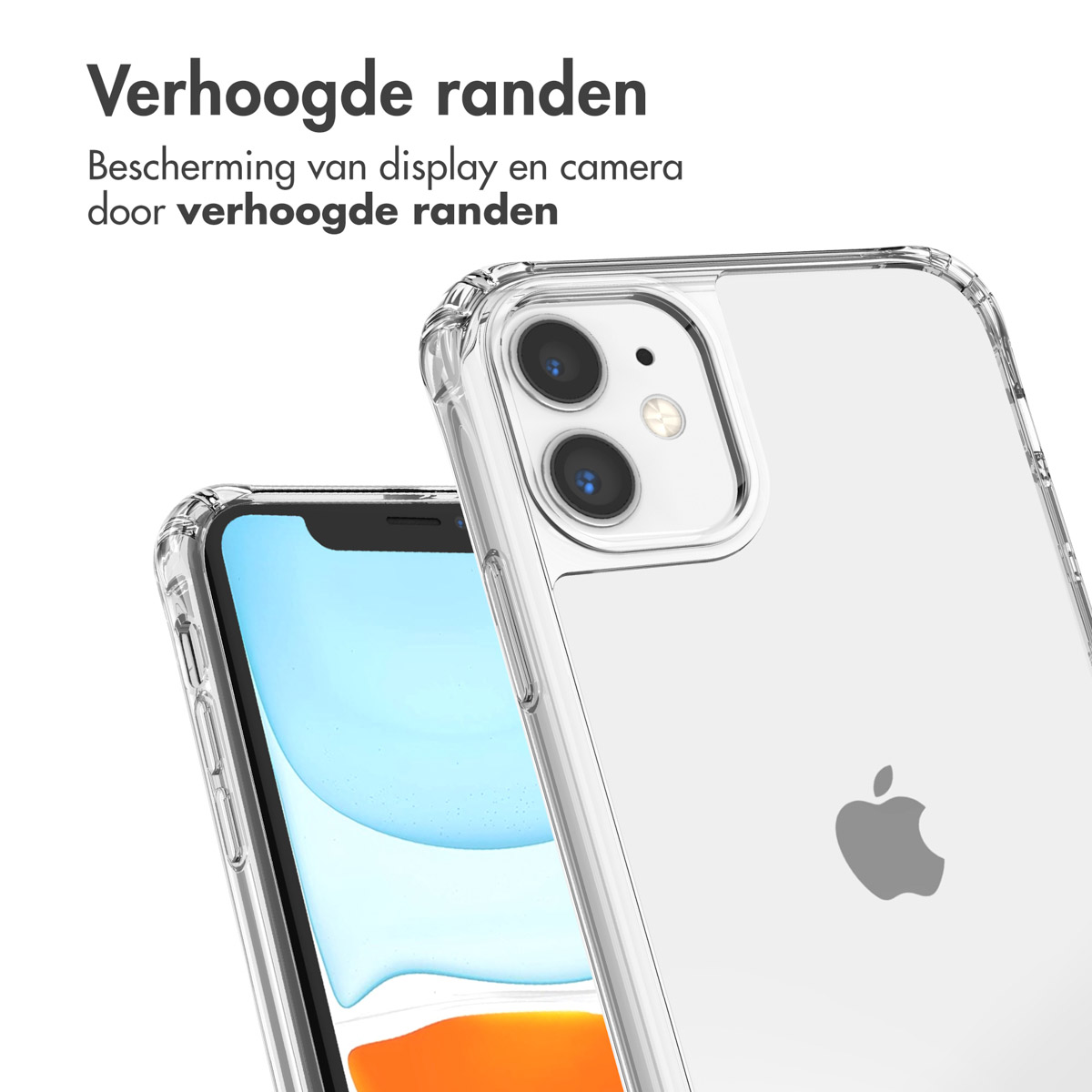 IMOSHION Backcover met koord + armband - Parels hartjes - Geschikt voor Apple iPhone 11 - Telefoonhoesje voor Apple iPhone 11 Transparant