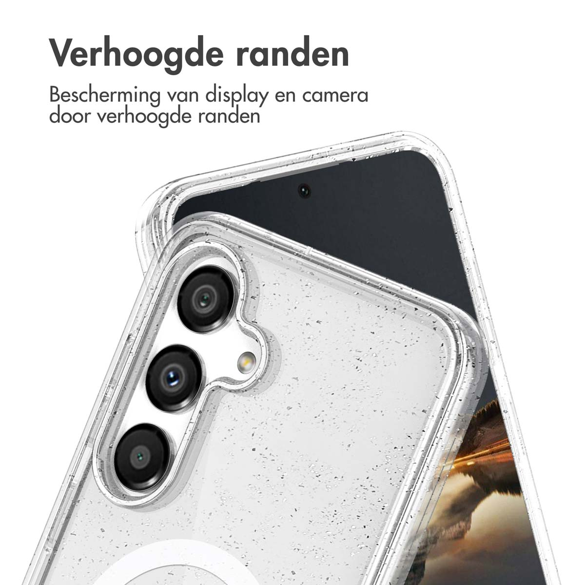 IMOSHION Sparkle Backcover met MagSafe - Geschikt voor Samsung Galaxy S24 - Telefoonhoesje voor Samsung Samsung Galaxy S24 Transparant
