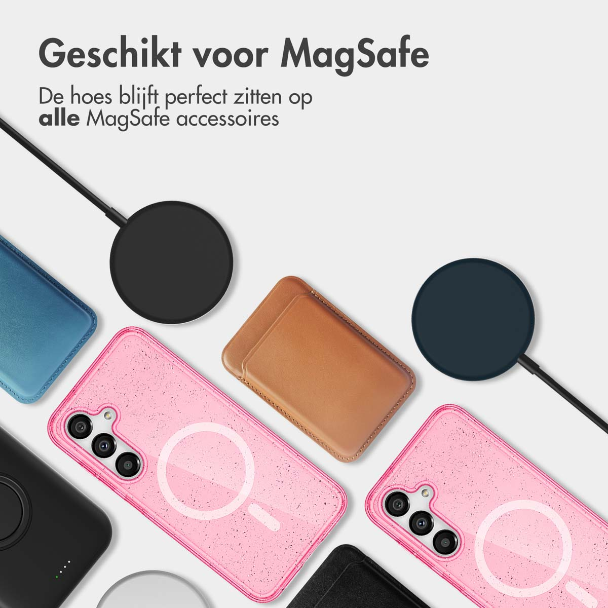 IMOSHION Sparkle Backcover met MagSafe geschikt voor Samsung Galaxy S24 Telefoonhoesje voor Samsung Samsung Galaxy S24 Roze