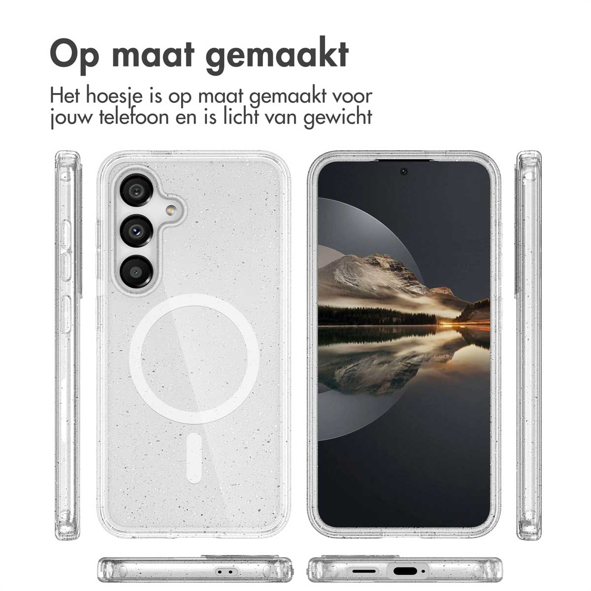 IMOSHION Sparkle Backcover met MagSafe - Geschikt voor Samsung Galaxy S24 - Telefoonhoesje voor Samsung Samsung Galaxy S24 Transparant