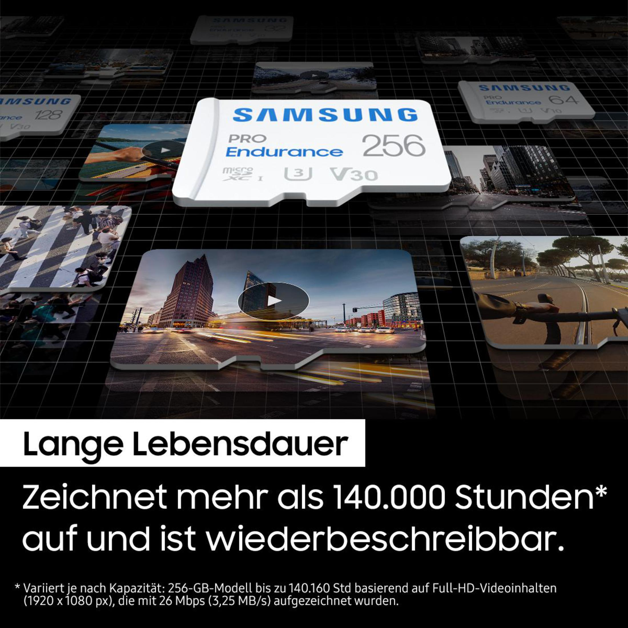 Karty SD z opakowaniem. Tekst wskazuje pojemność i funkcje, takie jak długa żywotność i rejestrowanie danych.