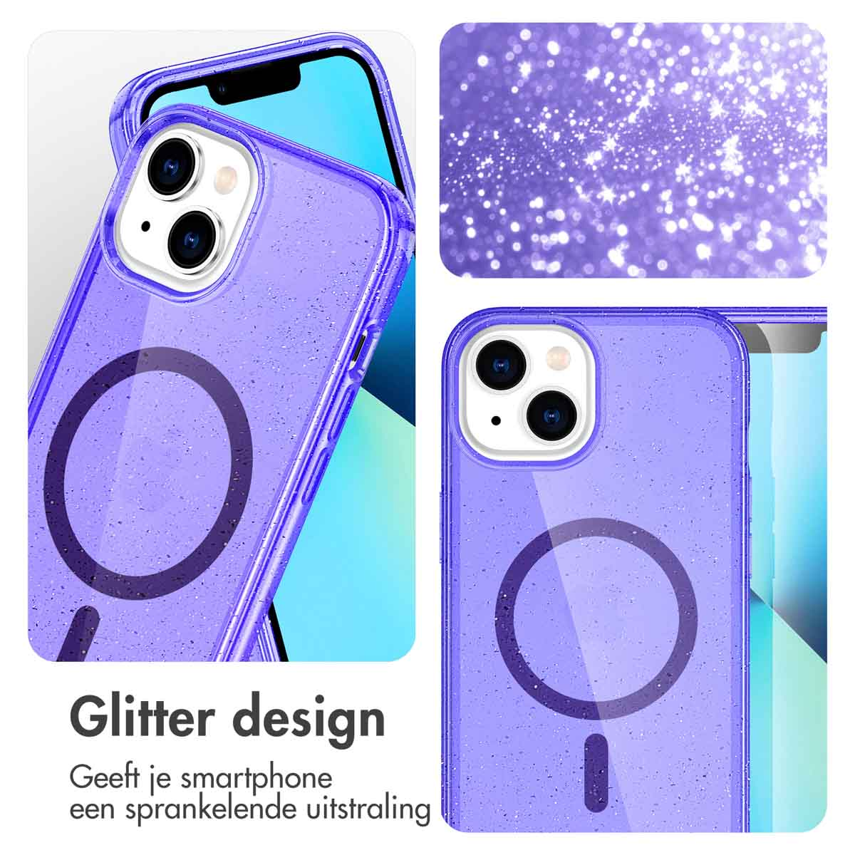 IMOSHION Sparkle Backcover metallo COVER per Apple iPhone 14, Viola