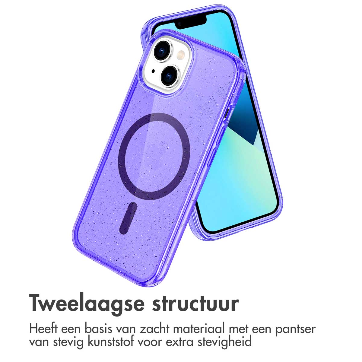 IMOSHION Sparkle Backcover metallo COVER per Apple iPhone 14, Viola