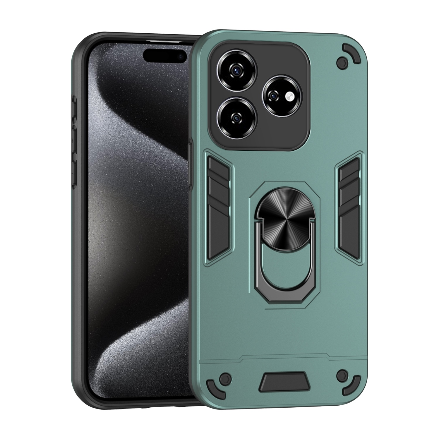 HAOYE Lederhülle Für ZTE Blade V60 Vita/Axon 60 Lite – Flip-Case Mit Standfunktion, Kartenfach & Magnetverschluss, Grün