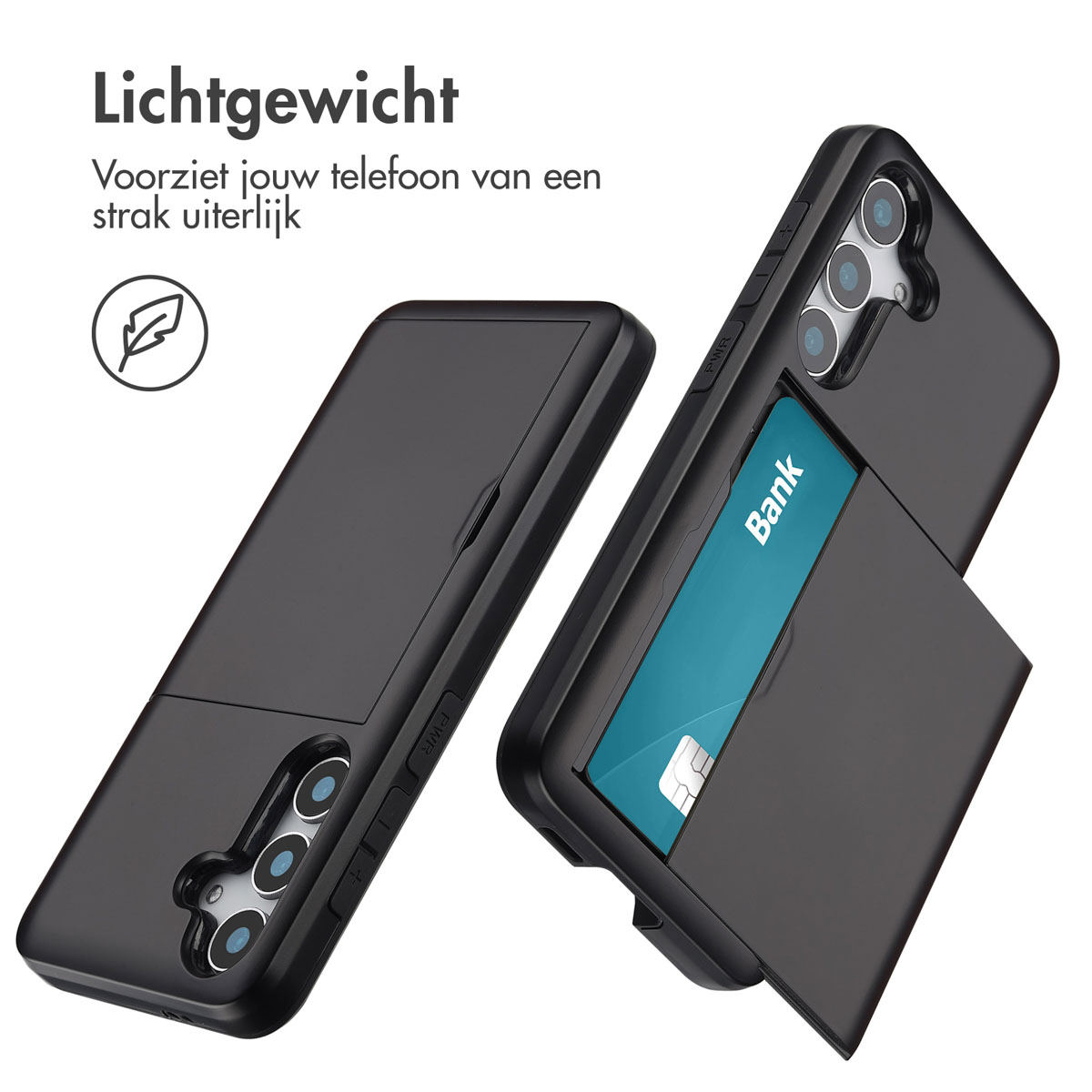 IMOSHION Backcover met pasjeshouder - Geschikt voor Samsung Galaxy S25 - Telefoonhoesje Zwart