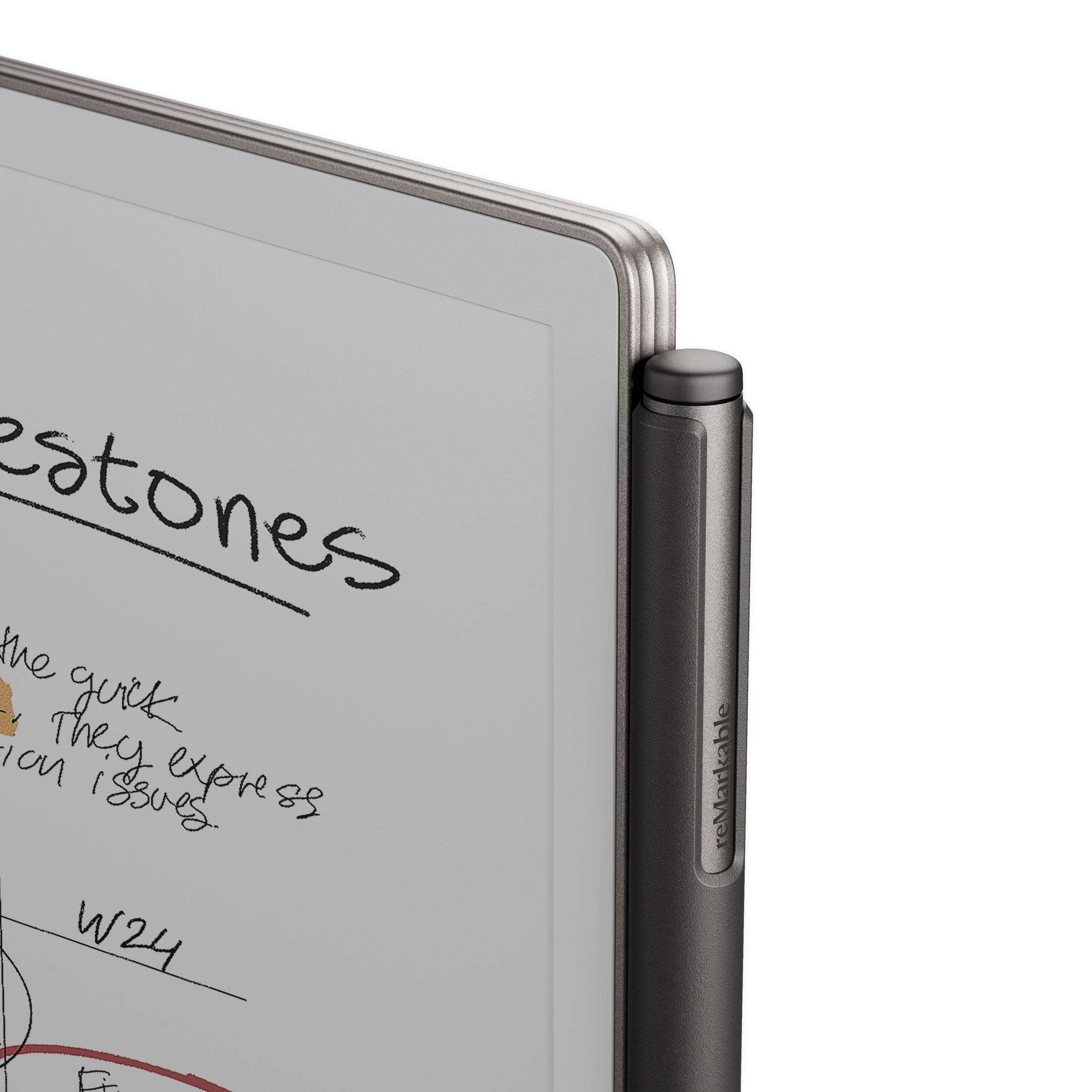 Bir kalemle bir tablet. Tablet el yazısı notları görüntüler.
