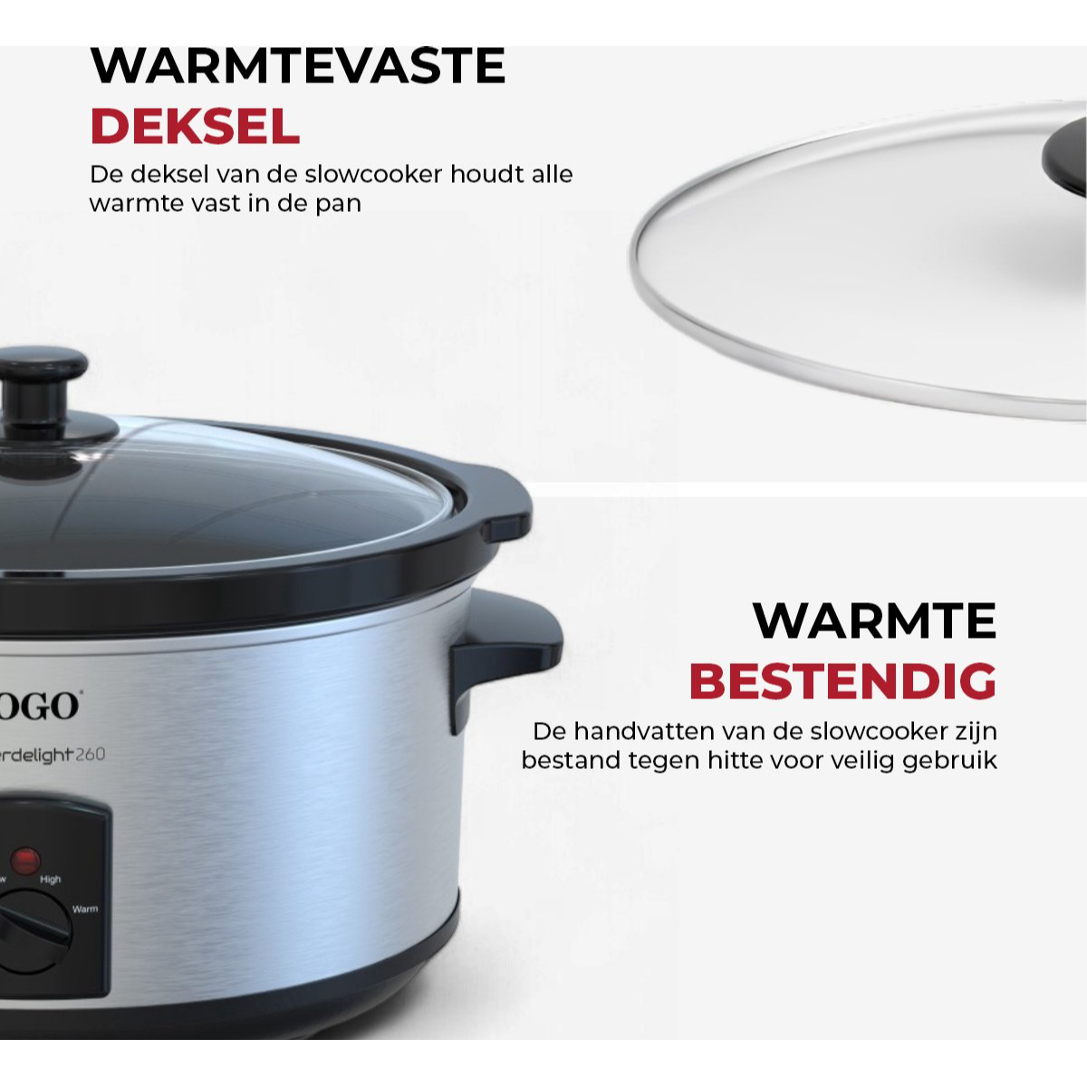 A slow cooker with a glass lid. The image shows the lid and the pot.