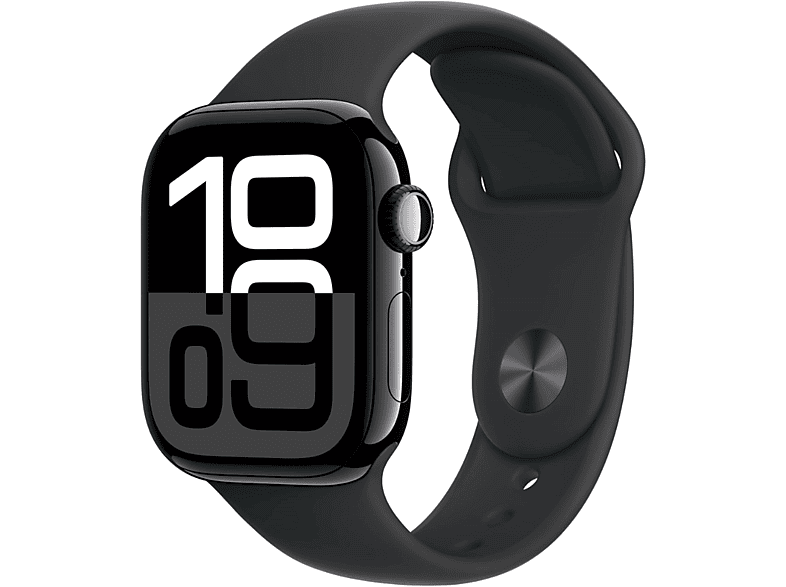 APPLE Watch Series 10 Smartwatch Aluminium Fluorelastomer, 160 - 210 mm, Diamantschwarz