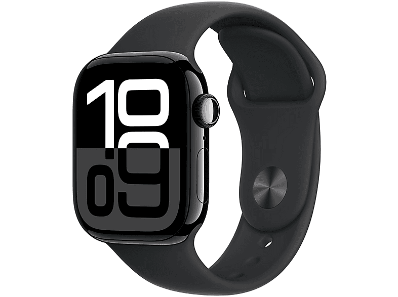 APPLE Watch Series 10 Smartwatch Aluminium Fluorelastameter, 130 - 180 mm, Diamantschwarz