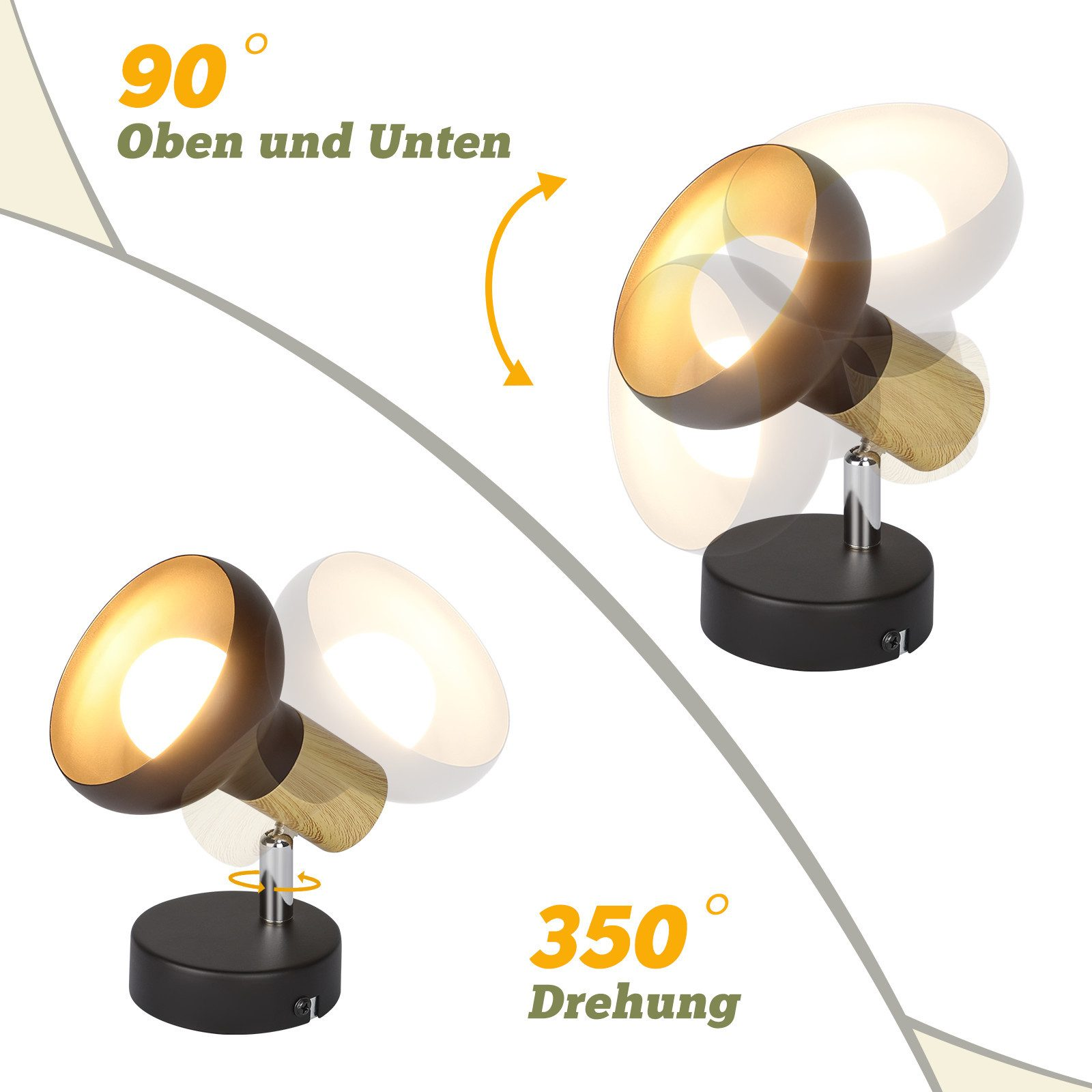 Un corridoio con luci a soffitto. Le luci sono cilindriche ed emettono una luce calda.