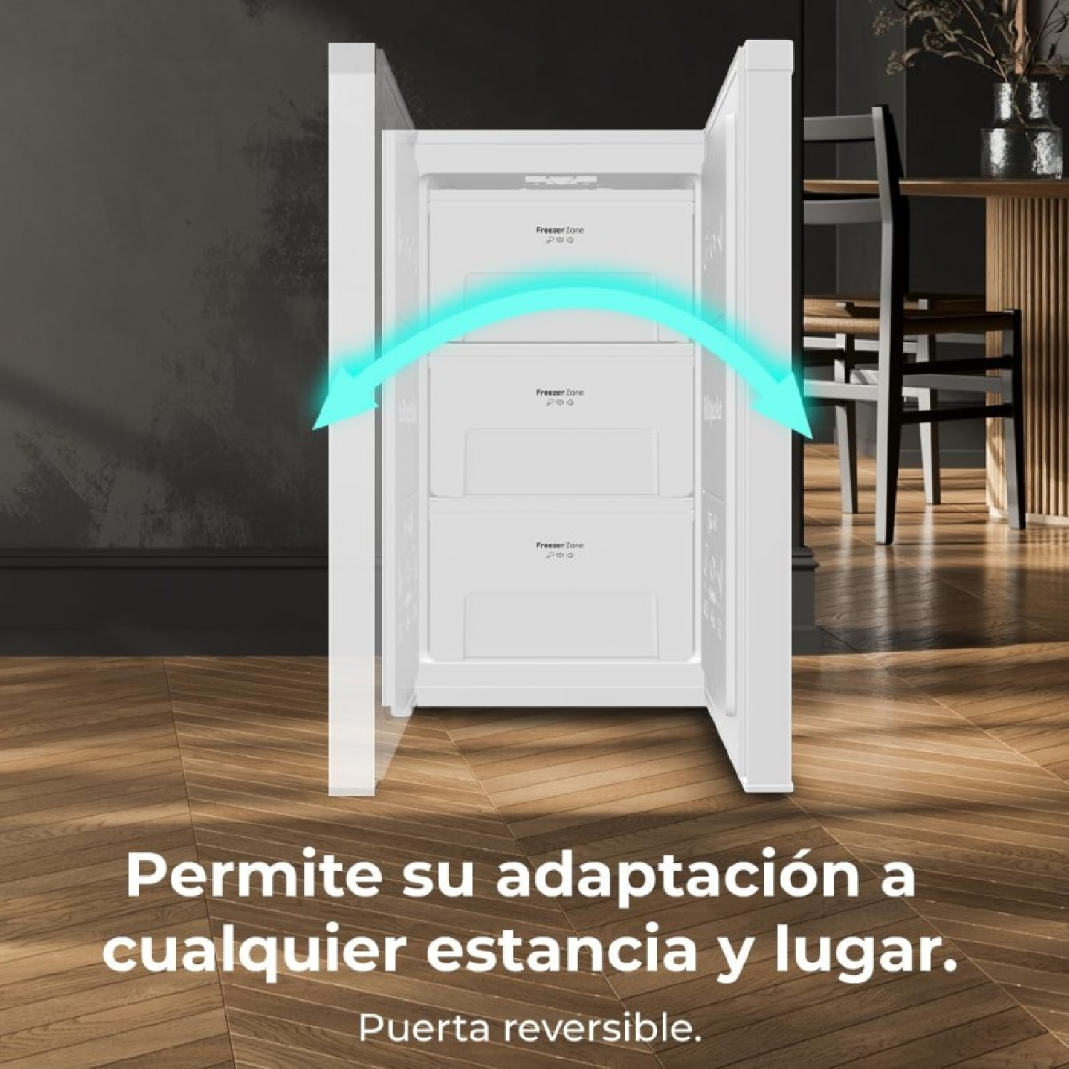 CECOTEC Bolero CoolMarket TF 87 CONGELATORE VERTICALE, dimensioni: L 55,5 cm, A 83,6 cm, P 52,3 cm, Rumorosità, Bianco, Classe E