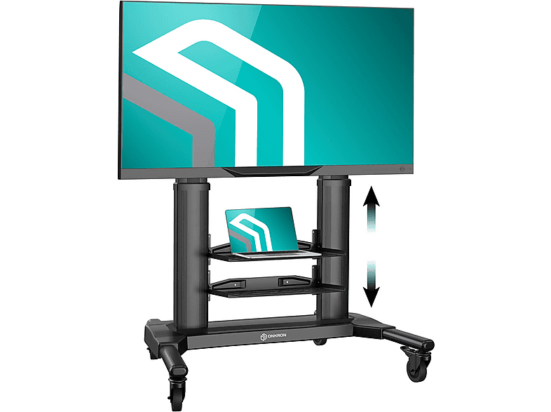 Supporto TV Mobile ONKRON TS2771-B Per TV 40-80 Pollici - Fino A 55 Kg - Regolabile In Altezza E Rotante - Nero