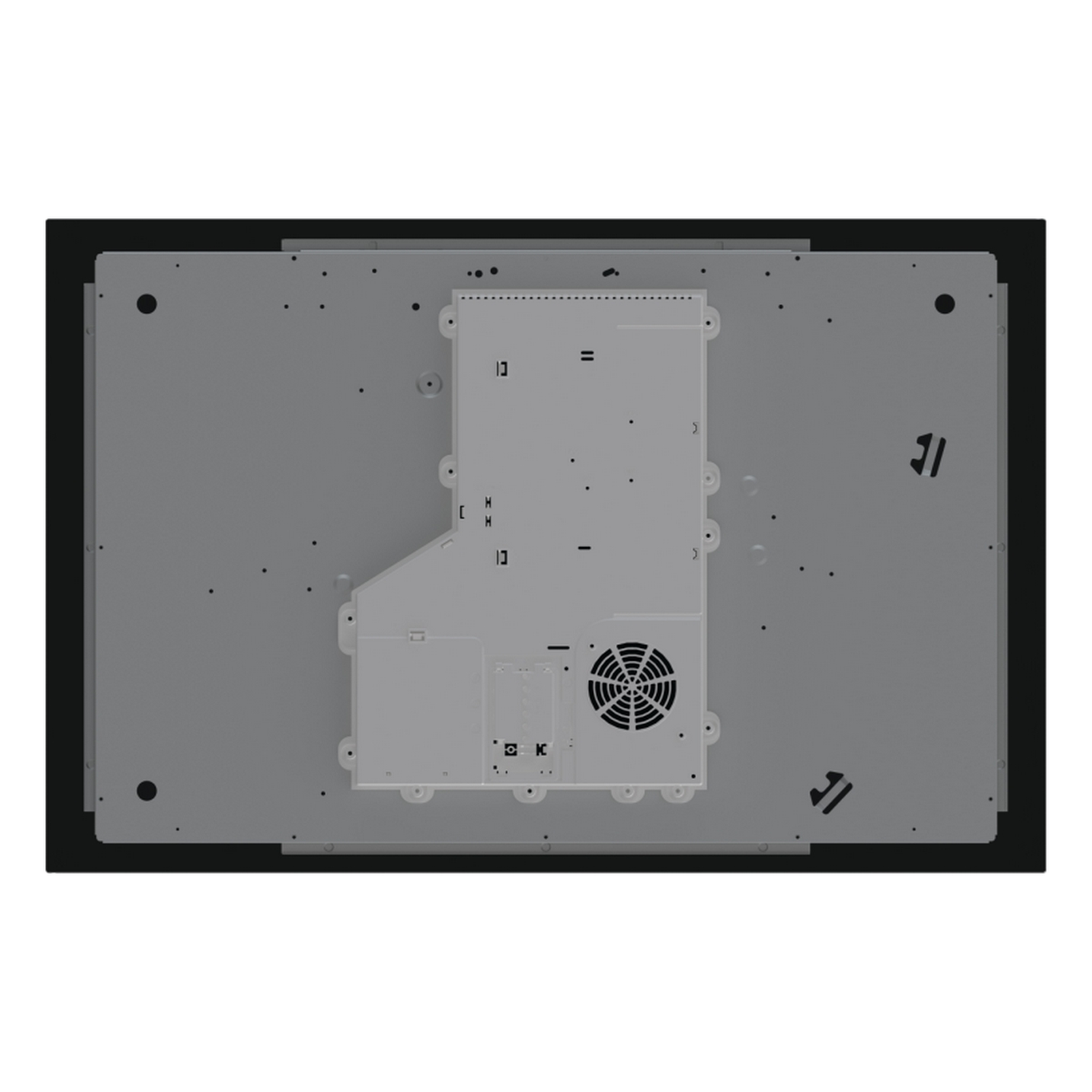 Widok z góry na płytę indukcyjną.