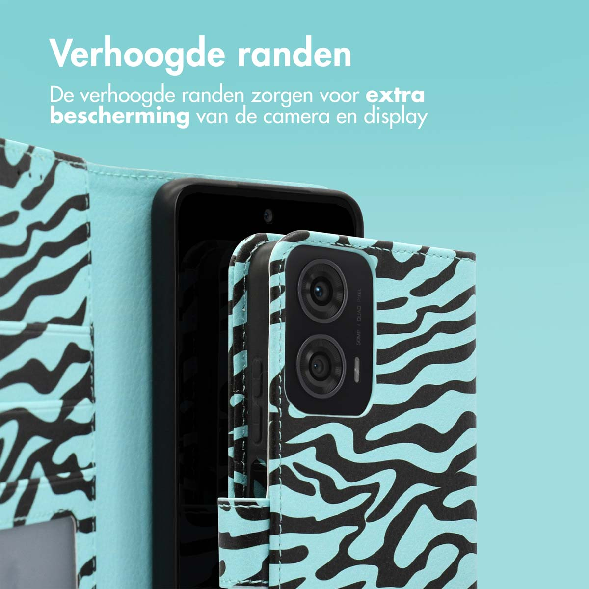 IMOSHION Design Bookcase Telefoonhoesje voor Motorola Motorola Moto G24 Power Meerkleurig
