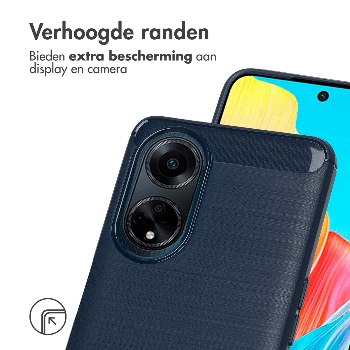 Primo piano di una custodia per telefono con lenti della fotocamera, che evidenzia i bordi rialzati per la protezione.