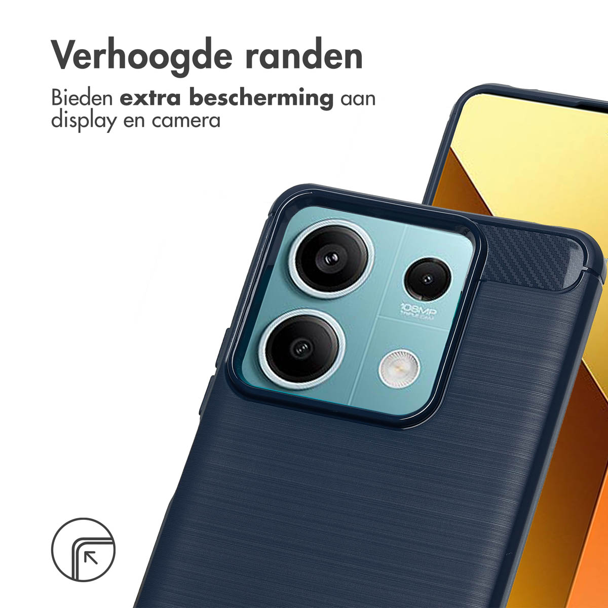 Gros plan sur une coque de téléphone bleue sur un téléphone, mettant en évidence les objectifs de l'appareil photo.
