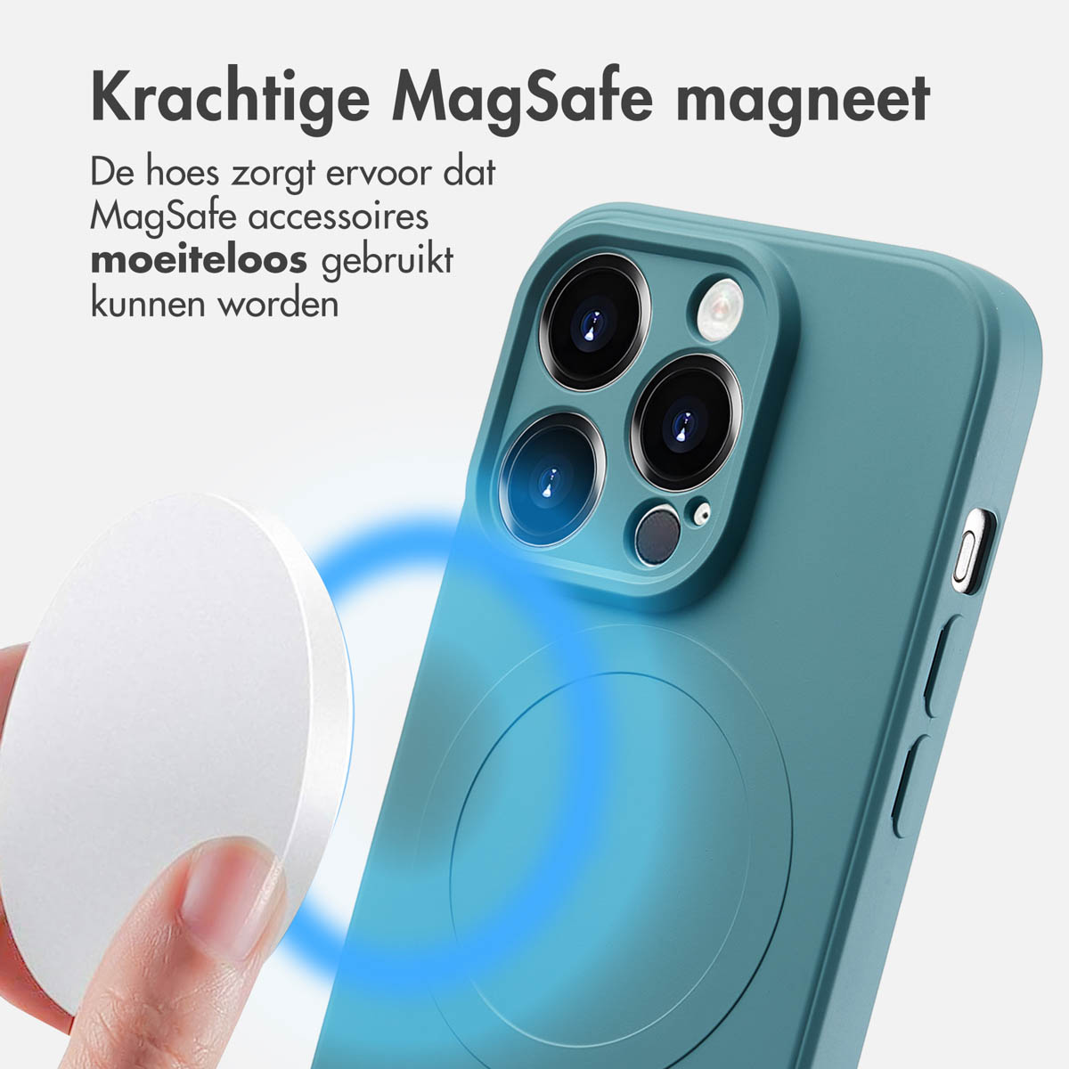IMOSHION Color Backcover met MagSafe - Geschikt voor Apple iPhone 14 Pro - Telefoonhoesje voor Apple iPhone 14 Pro Turquoise