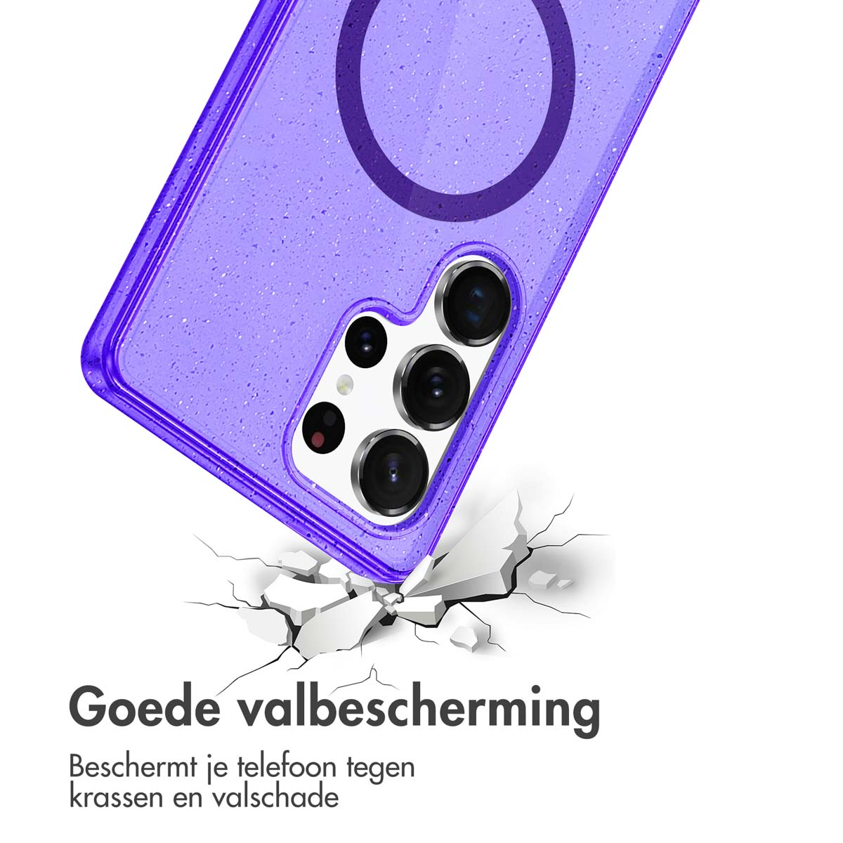 IMOSHION Sparkle Backcover met MagSafe - Geschikt voor Samsung Galaxy S25 Ultra - Telefoonhoesje voor Samsung Samsung Galaxy S25 Ultra Paars