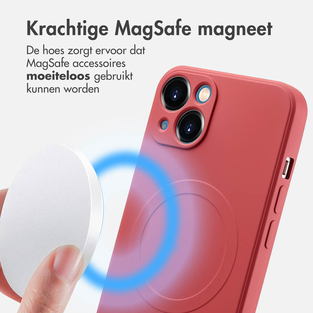 IMOSHION Color Backcover met MagSafe - Geschikt voor Apple iPhone 13 - Telefoonhoesje voor Apple iPhone 13 Roze