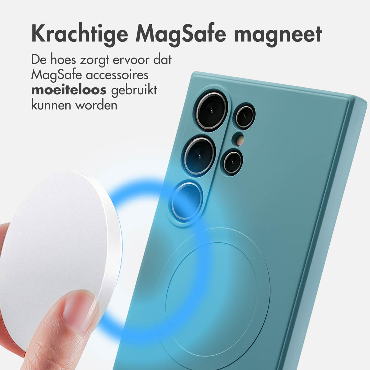 IMOSHION Color Backcover met MagSafe - Geschikt voor Samsung Galaxy S24 Ultra - Telefoonhoesje voor Samsung Samsung Galaxy S24 Ultra Turquoise