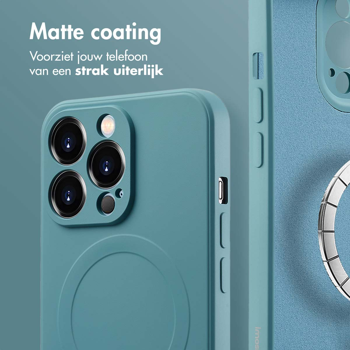 IMOSHION Color Backcover met MagSafe - Geschikt voor Apple iPhone 13 Pro - Telefoonhoesje voor Apple iPhone 13 Pro Turquoise