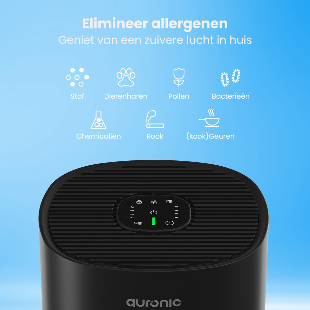 Close-up of air purifier, showing the removal of allergens from the air.