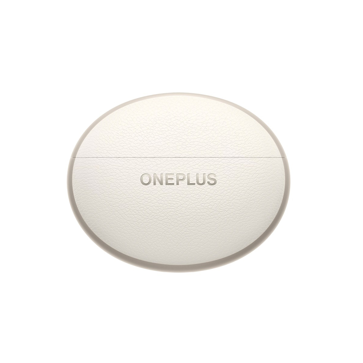 Białe, owalne etui OnePlus z nazwą marki.