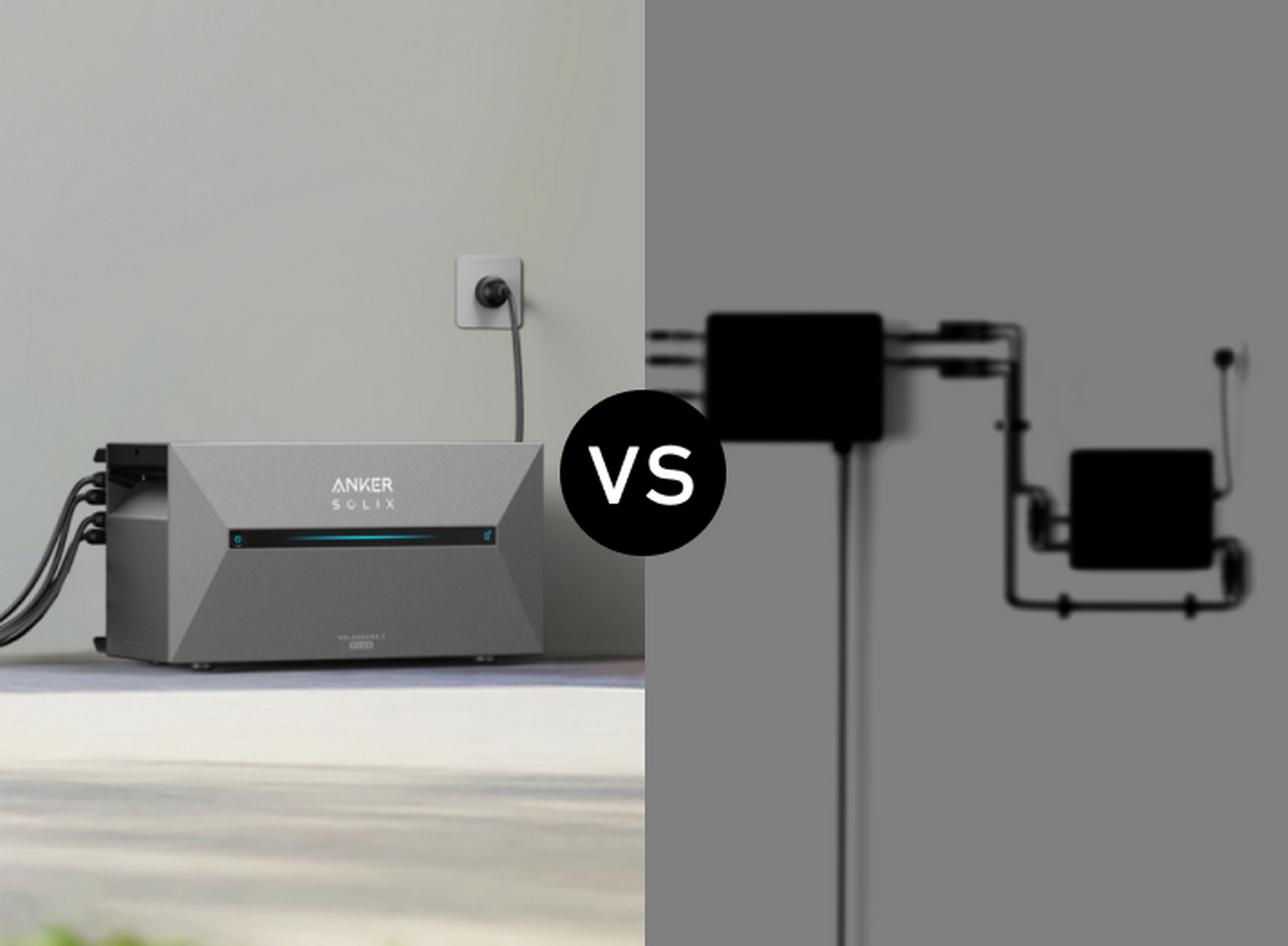 Porównanie stacji zasilania Anker Solix, przedstawiające nowoczesny projekt w porównaniu z tradycyjnym schematem okablowania.