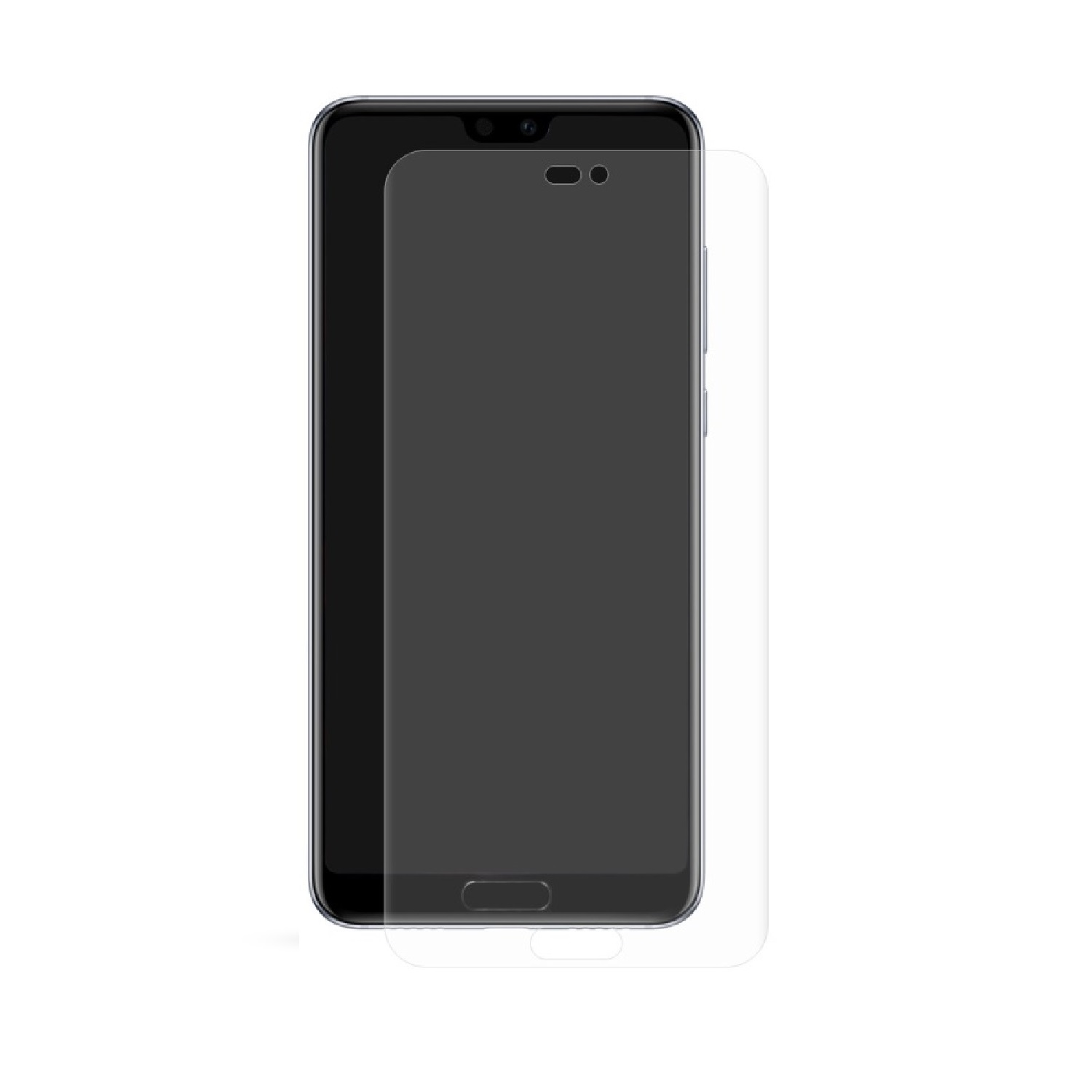 Ein Smartphone mit angebrachtem Displayschutz, neben dem Originaltelefon.