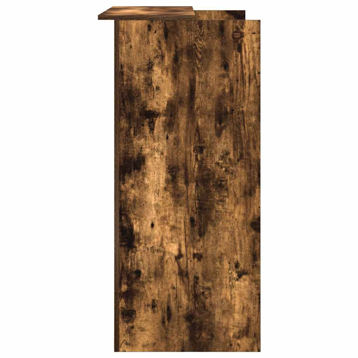Eine Holzplatte mit einer dunkelbraunen, strukturierten Oberfläche.