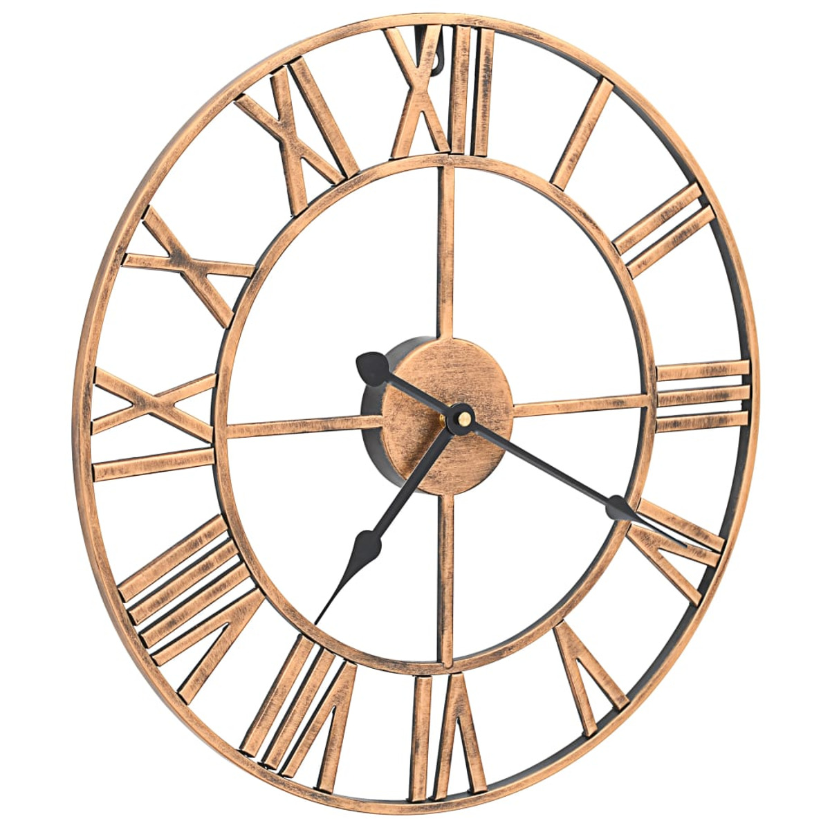 Un orologio con numeri romani color oro. Lo sfondo è bianco. Le lancette segnano le 2:40.