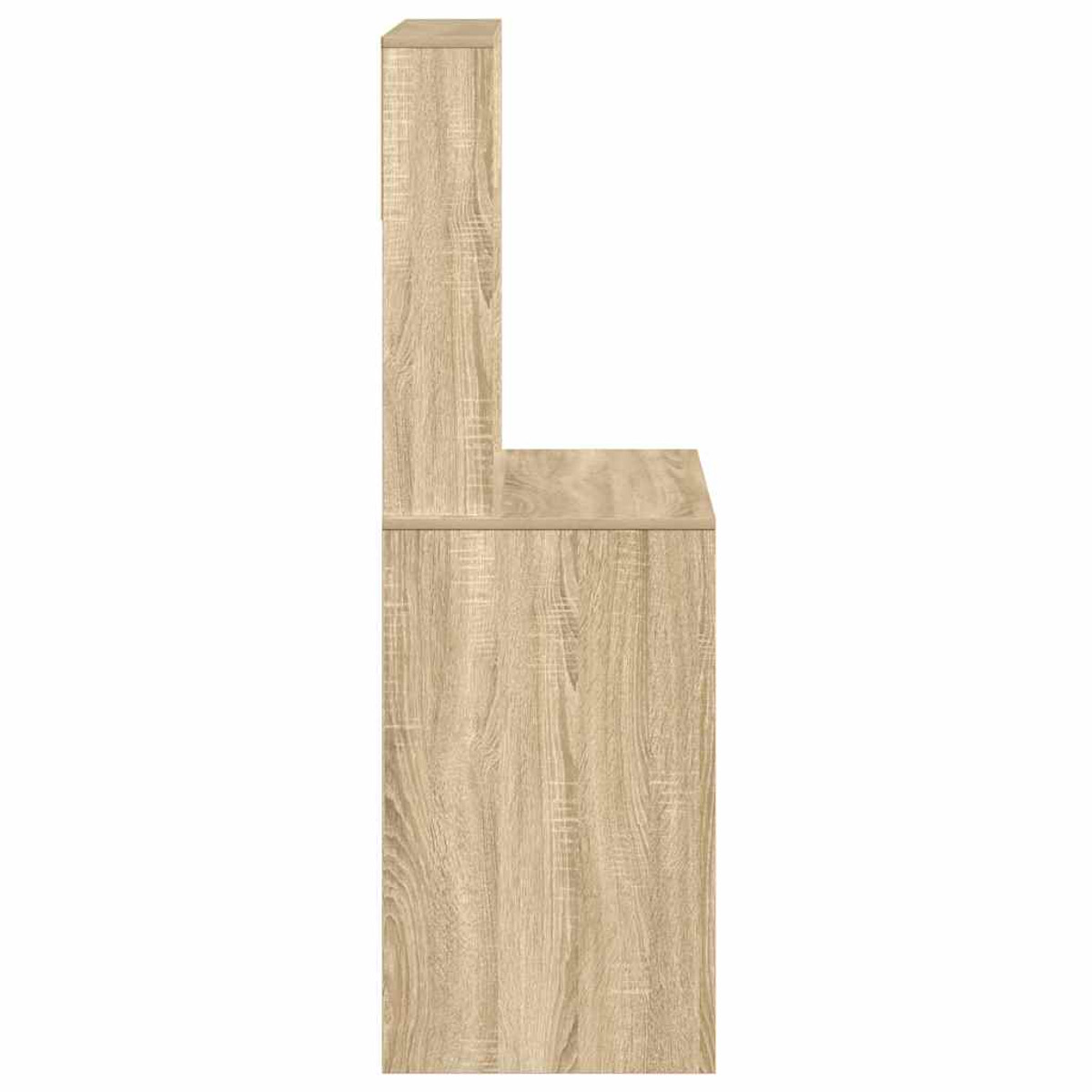 Seitenansicht eines Holzschranks mit vertikalem Design.