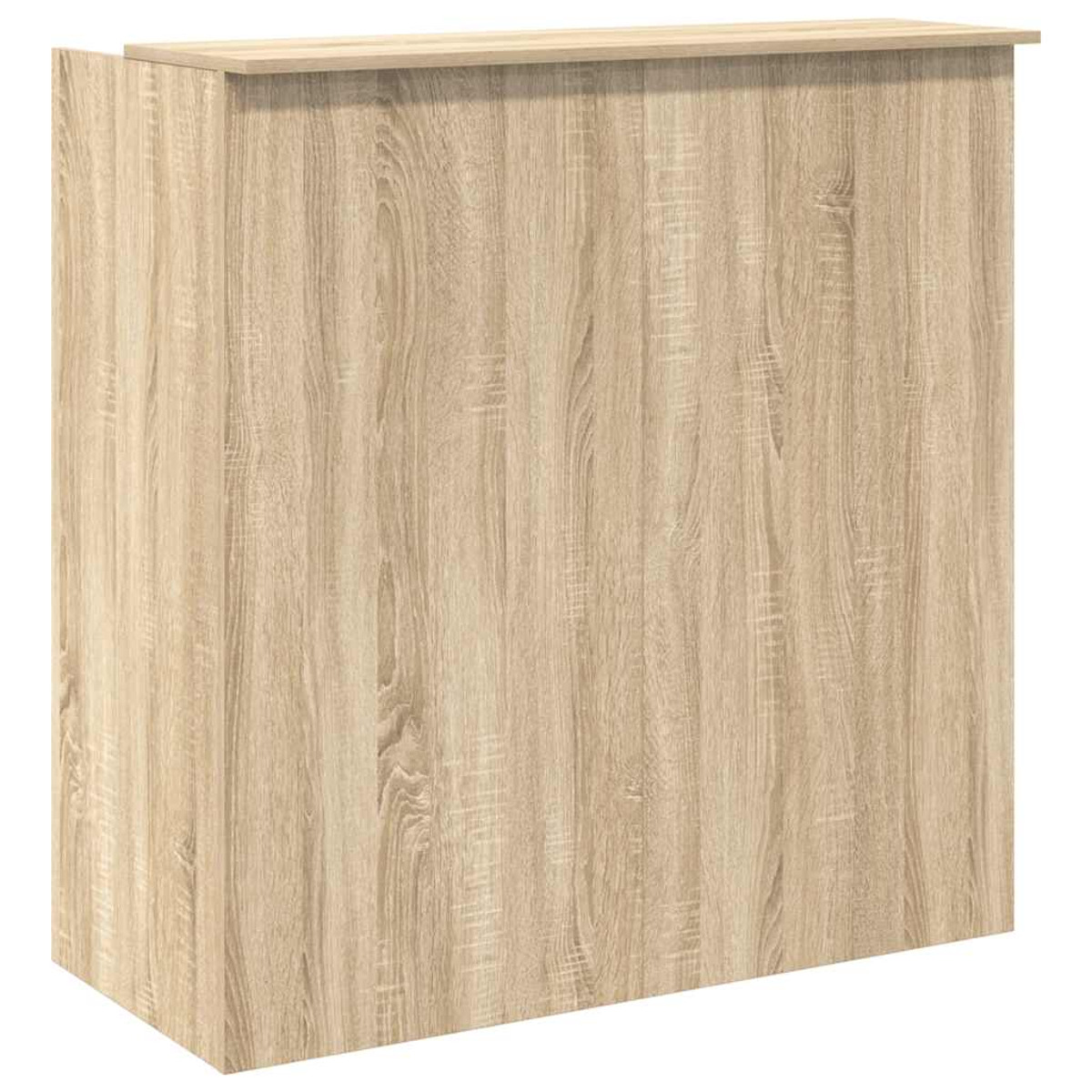 Holzschrank mit heller Holzmaserung. Er hat eine Oberseite und ist rechteckig.
