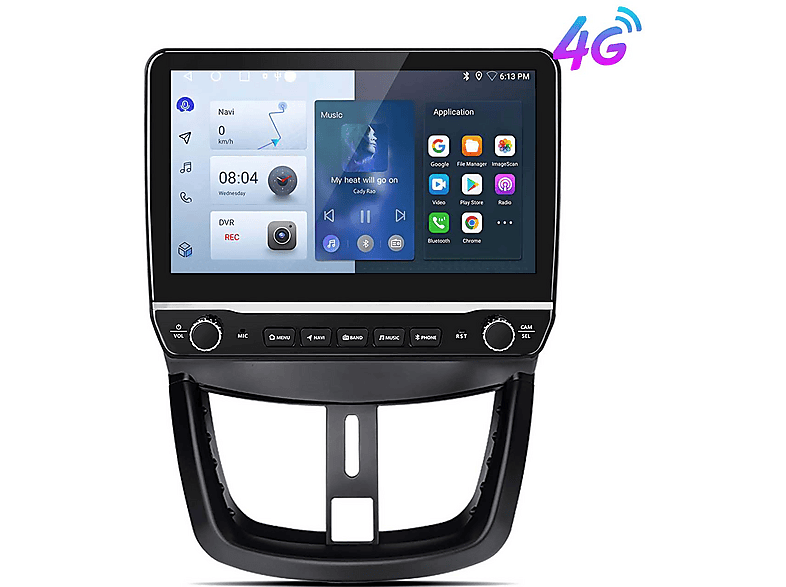 POUR PEUGEOT 207 2006-2015 Android 11 Autoradio GPS Navi DSP BT DAB