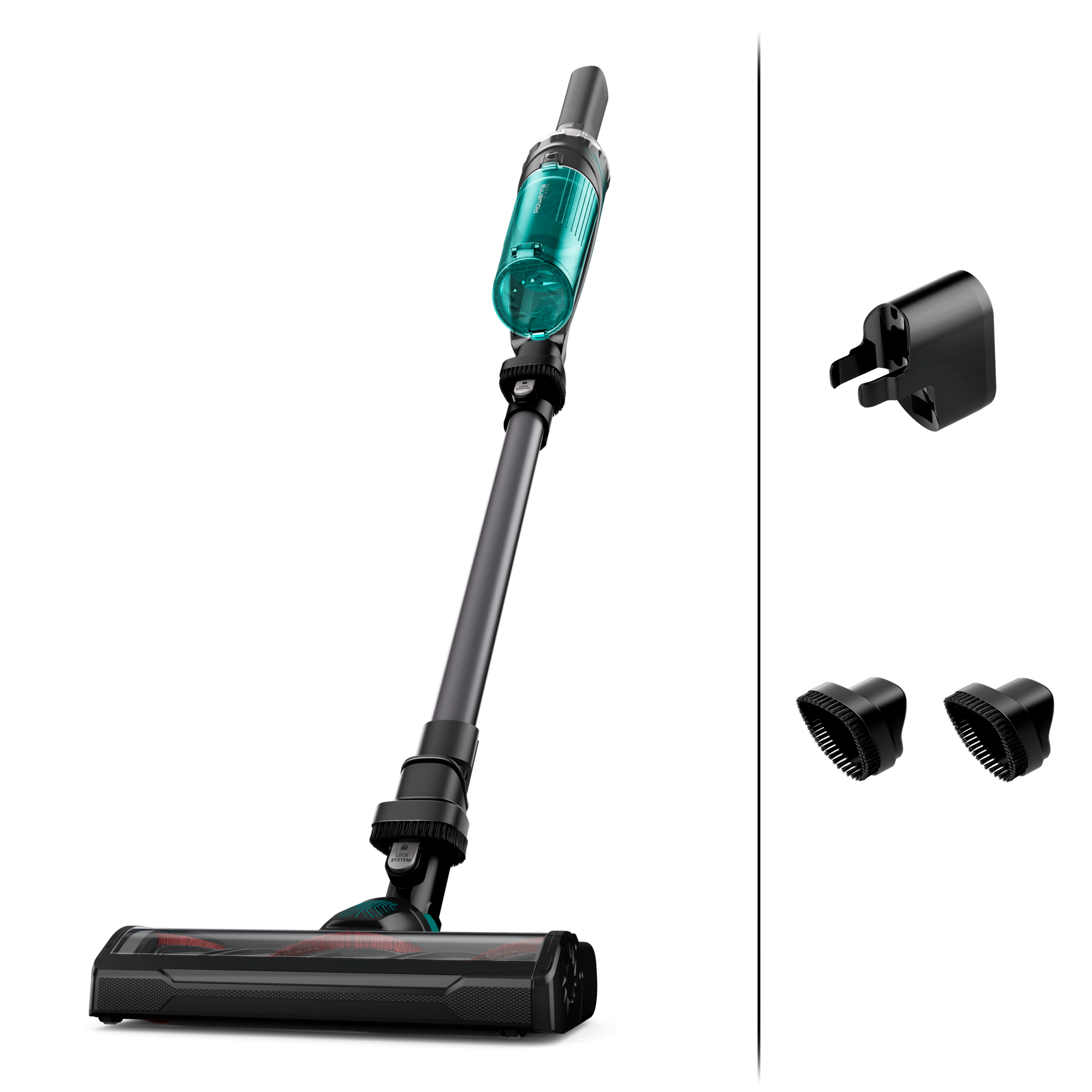 Widok z góry na odkurzacz z załącznikami.