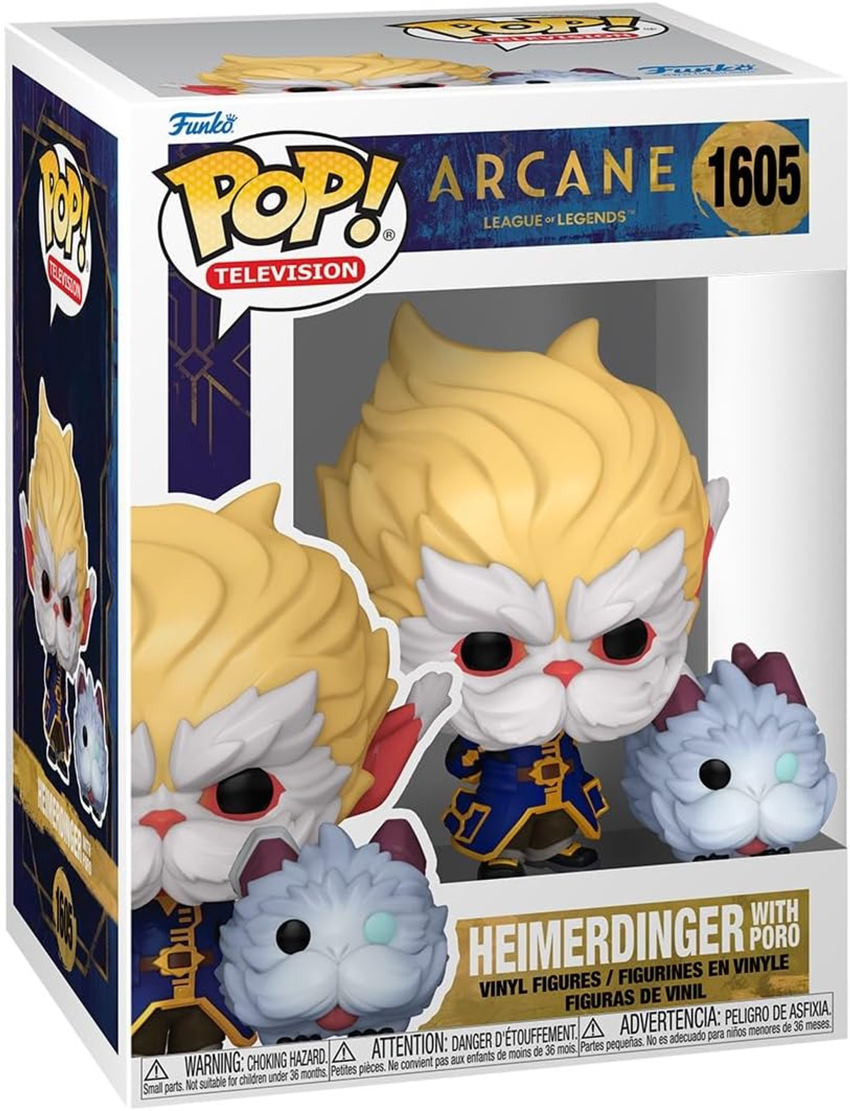A Funko Pop box with a Heimdinguer figurine. A white box with colorful graphics.