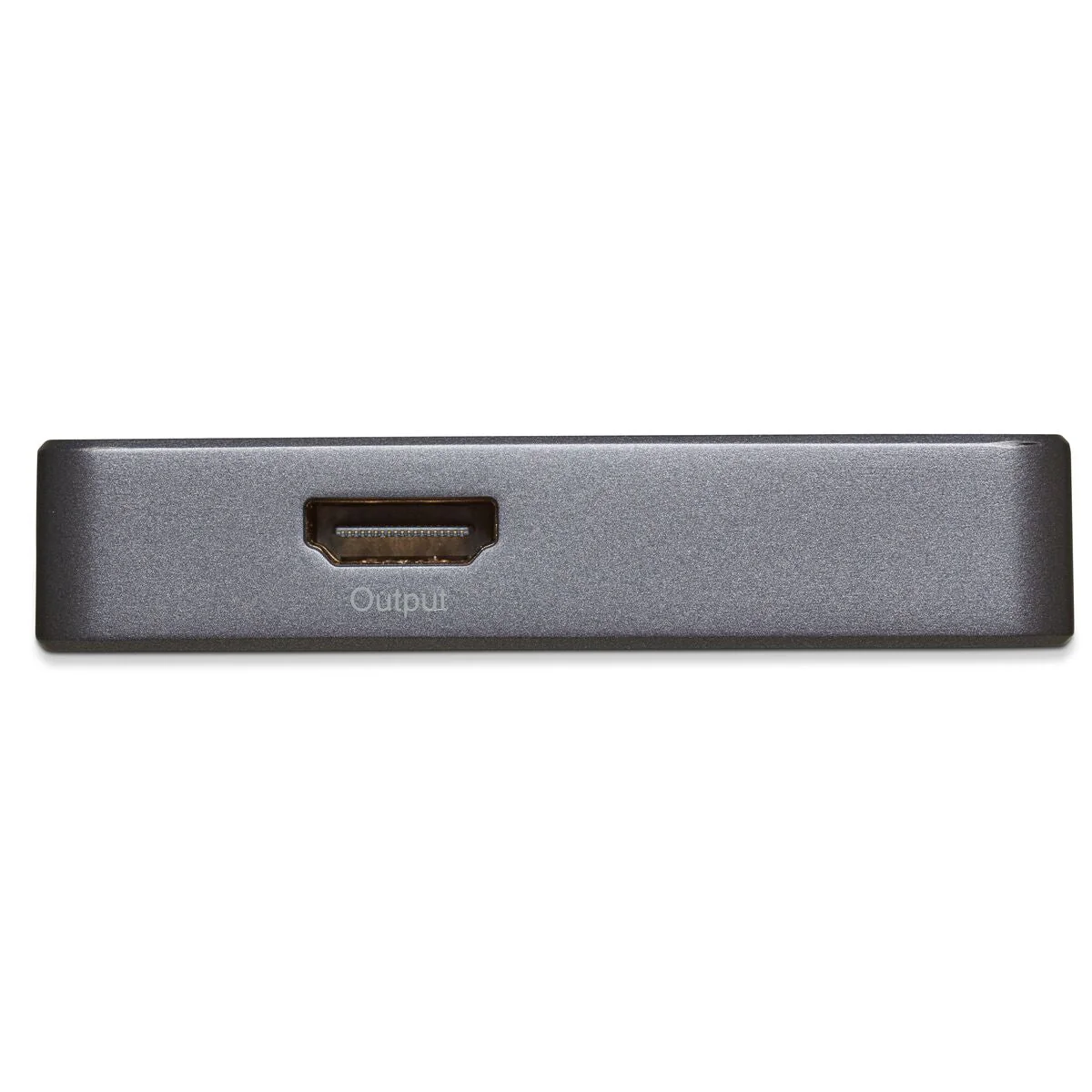 A gray, rectangular device with an HDMI port labeled 'Output'.