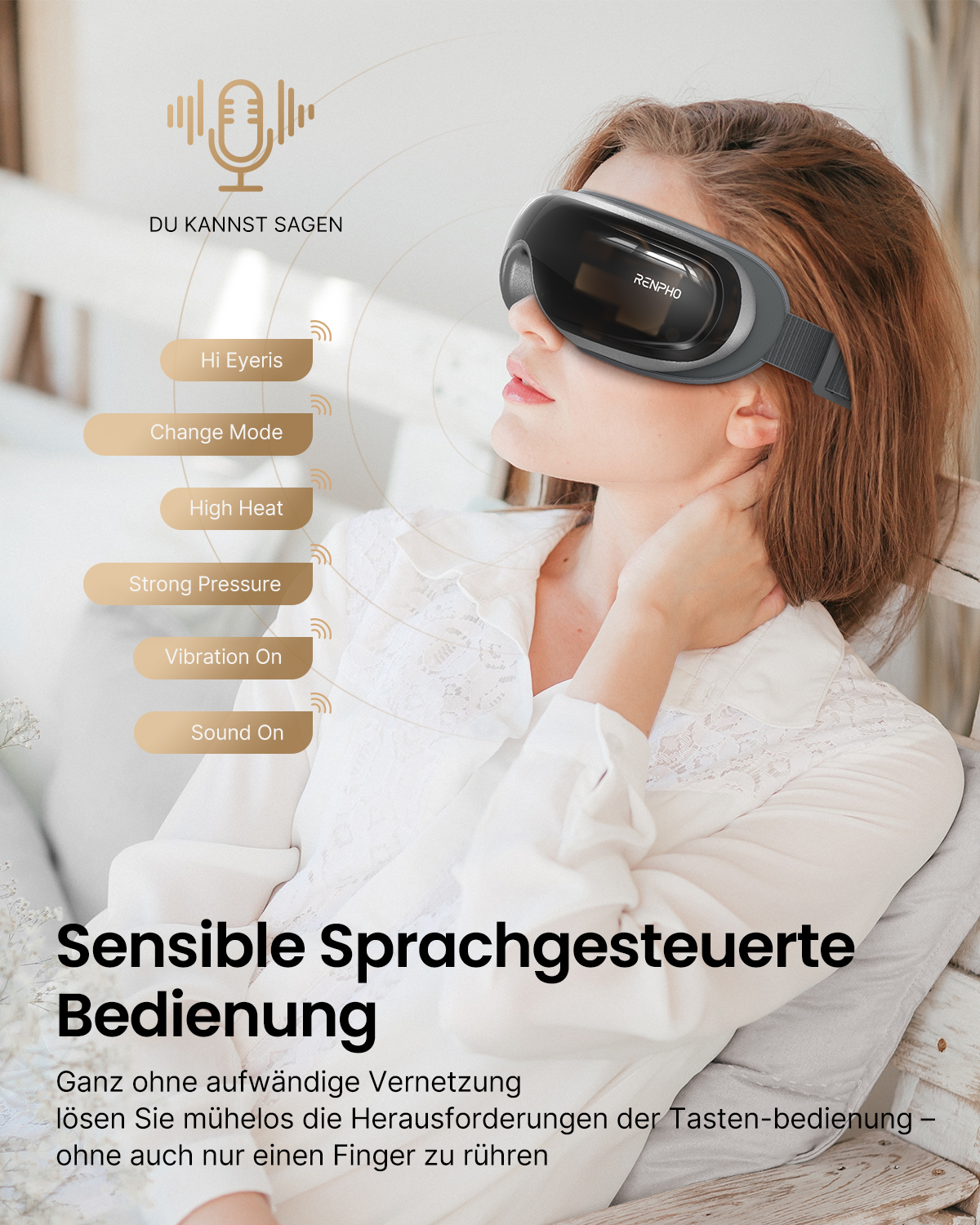 RENPHO PEU-R-G010V-BK AUGENMASSAGEGERT EYERIS 3 BLACK Augen Massagegert |  SATURN