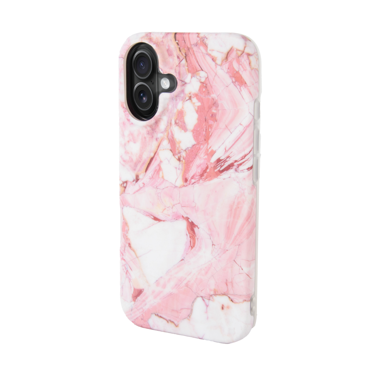 Une coque de téléphone à motif marbre. Fond blanc.