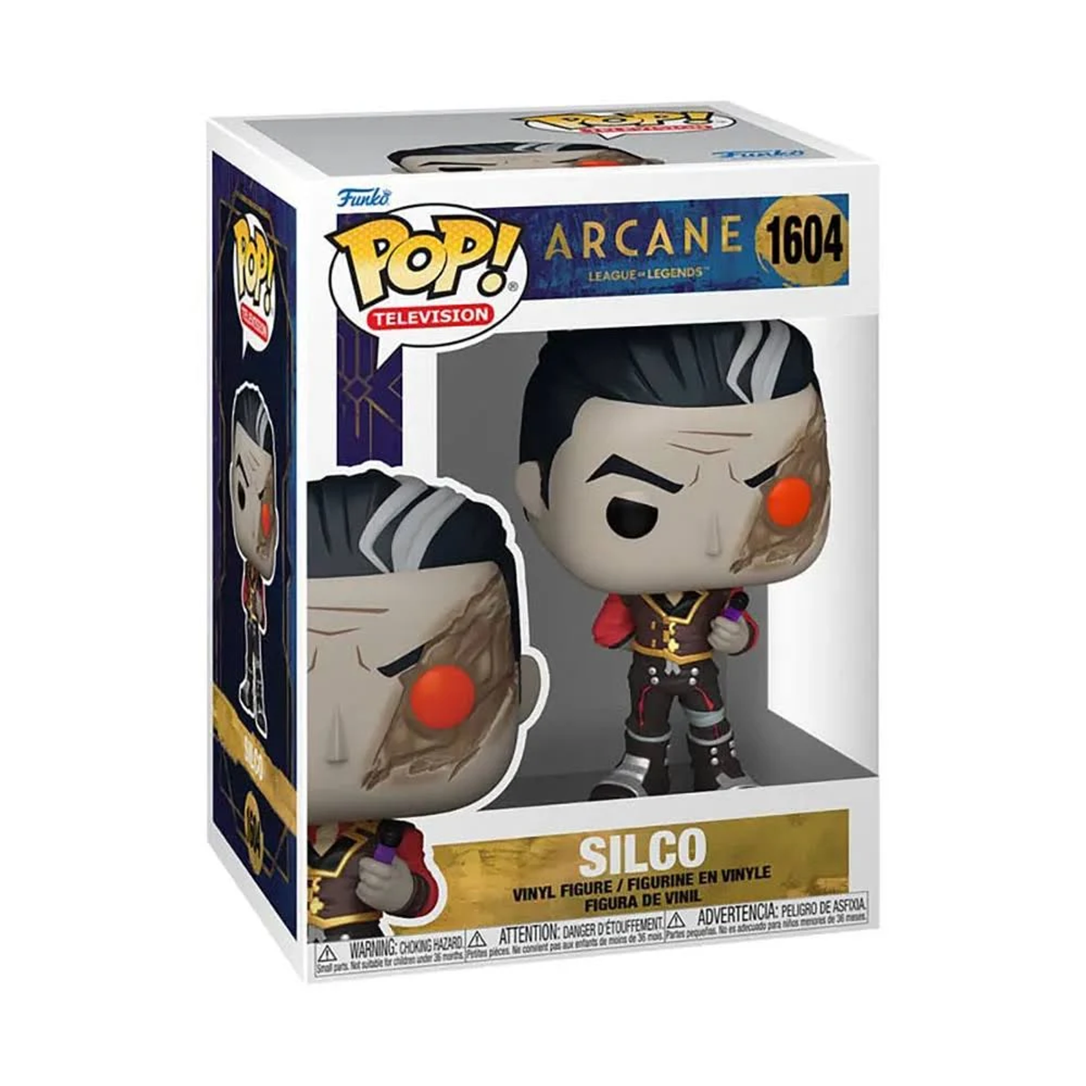 Figura Funko Pop de Silco de Arcane: League of Legends, en una caja.