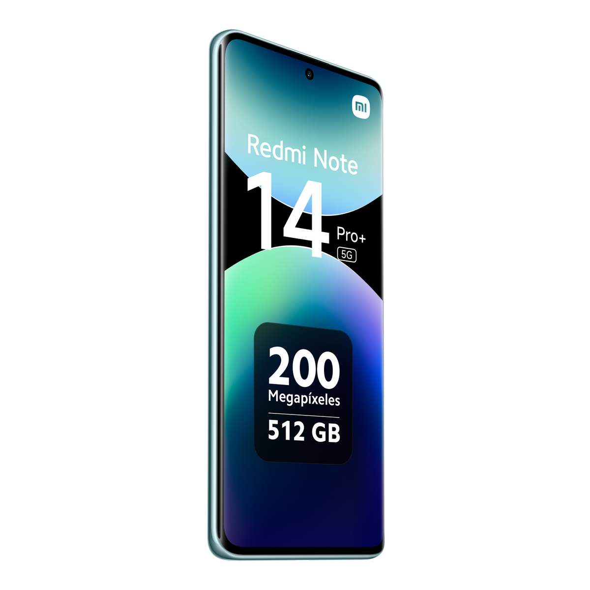 Smartphone Redmi Note 14 Pro+ 5G. Écran affiche arrière-plan coloré et fonctions.