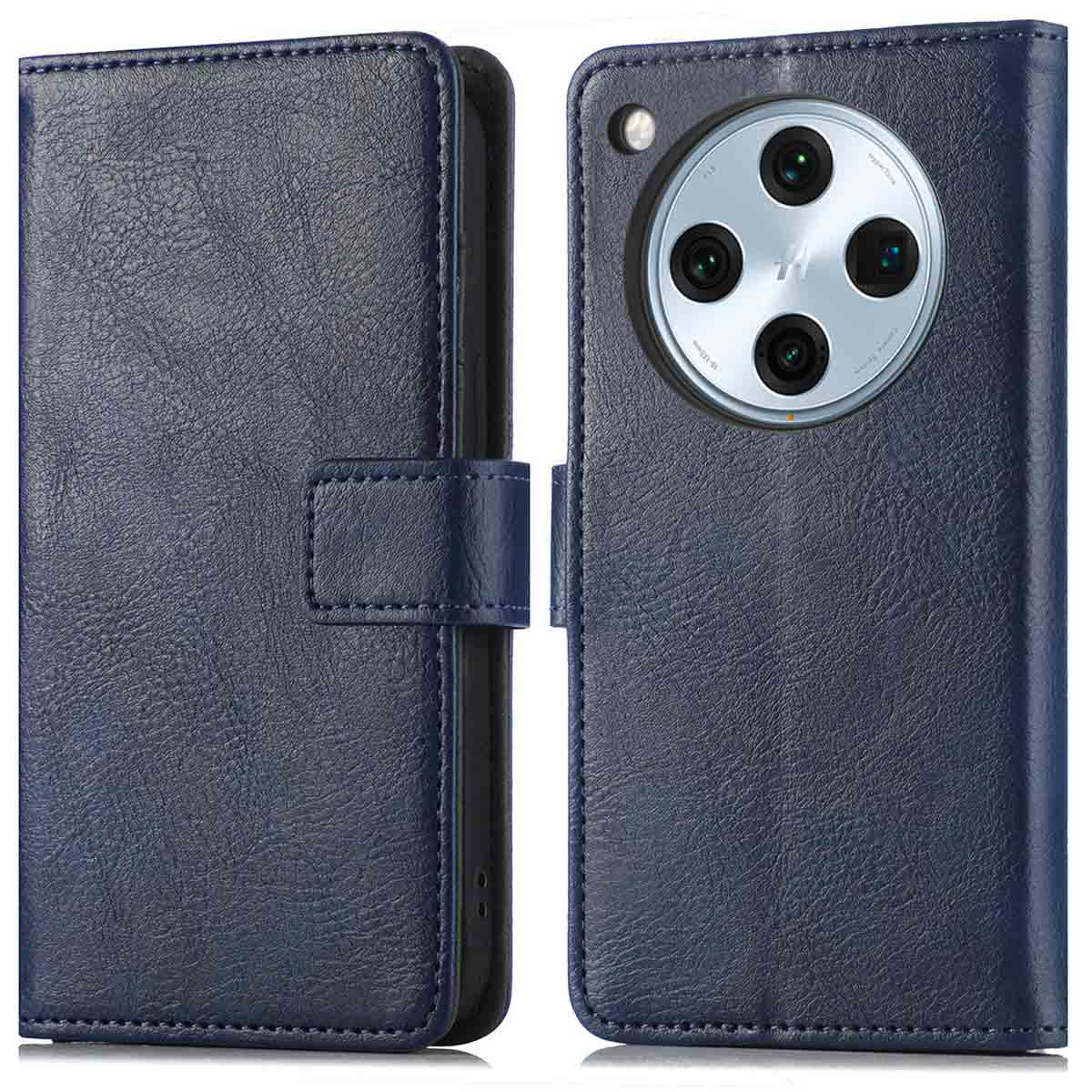Coque de téléphone, vue avant et arrière. Bleu. Texte : Conçu pour votre téléphone.