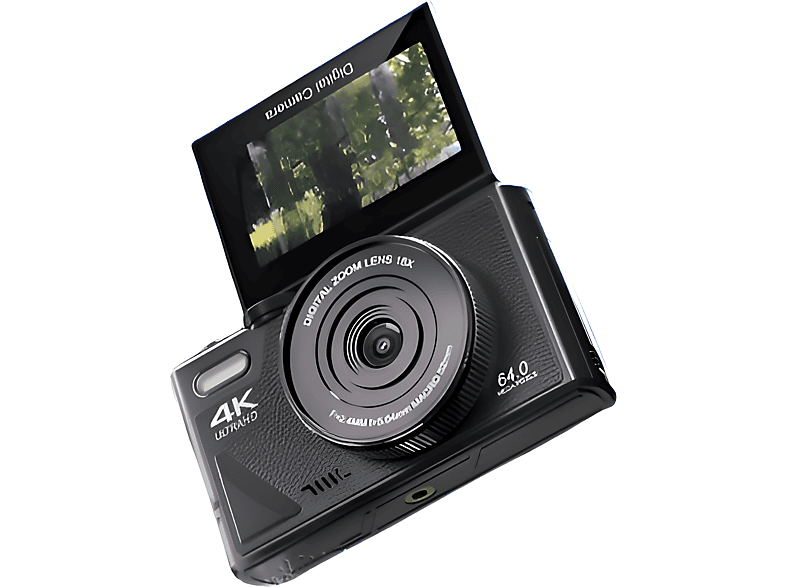 Lazvik 4K Digitalkamera - 56MP Sensor Mit Klappdisplay Für Foto Und Video