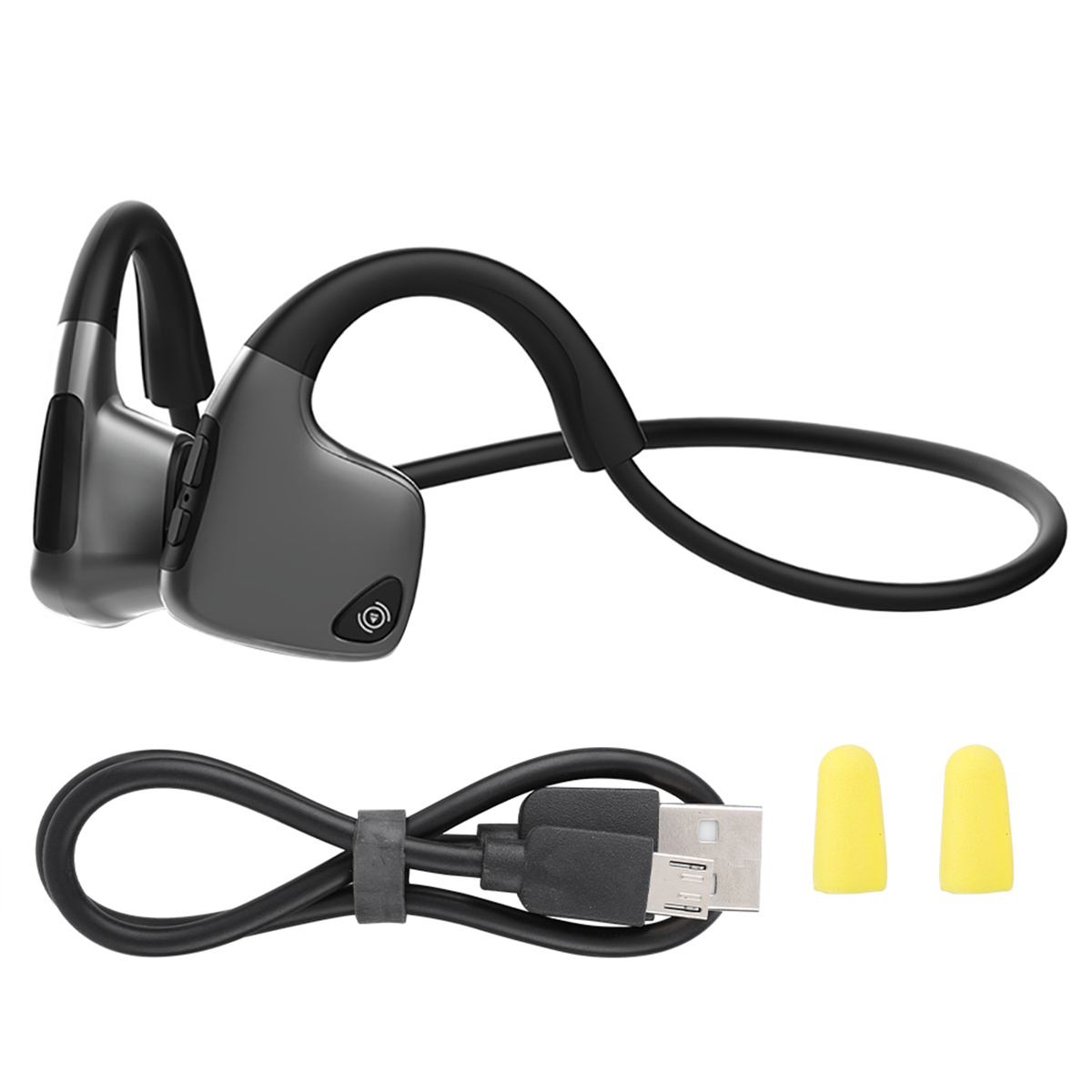 PNUATICM Knochenleitung, Vibration, Open-ear Kopfhörer Bluetooth grau