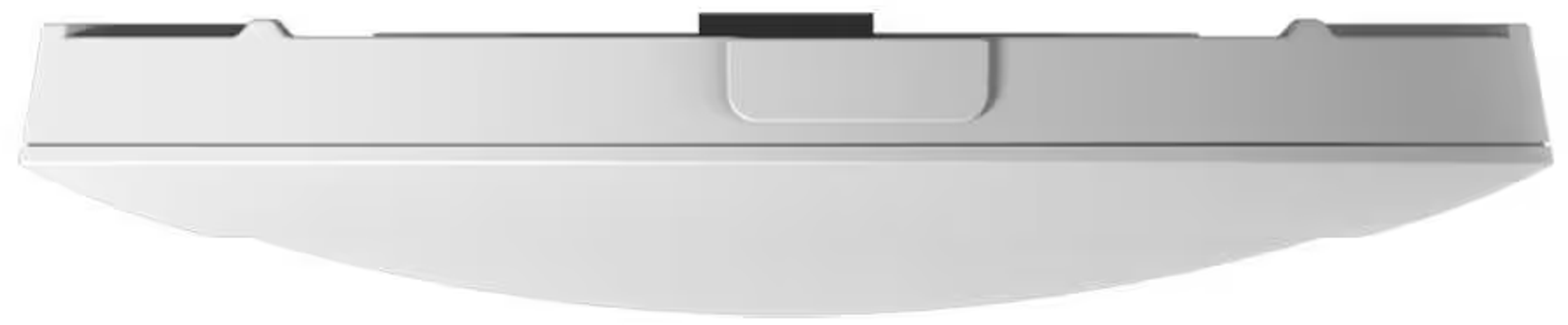 Un dispositivo rectangular blanco y redondeado. Tiene un pequeño rectángulo negro en la parte superior.