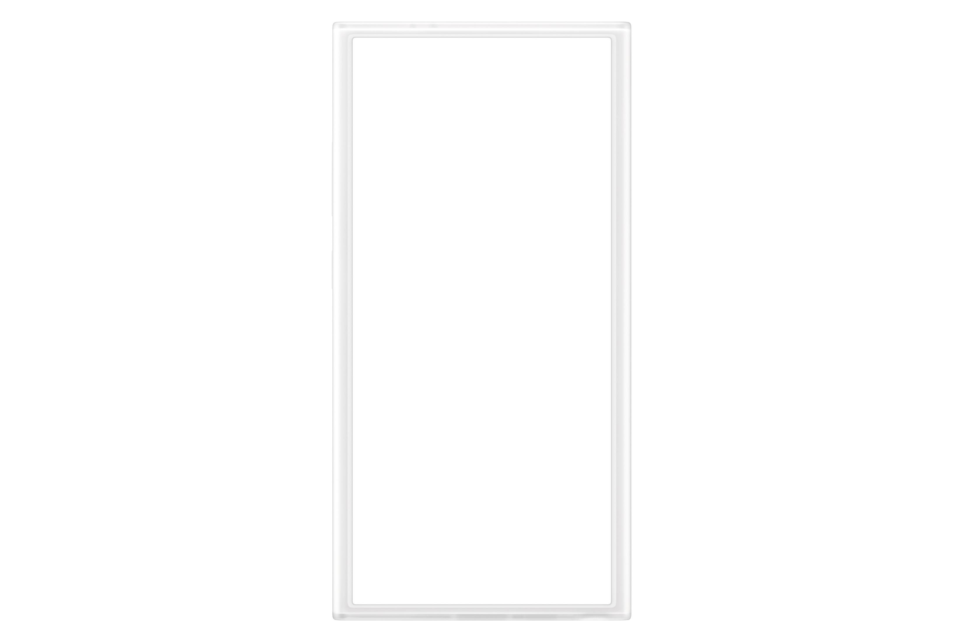 Marco rectangular blanco sobre fondo blanco.